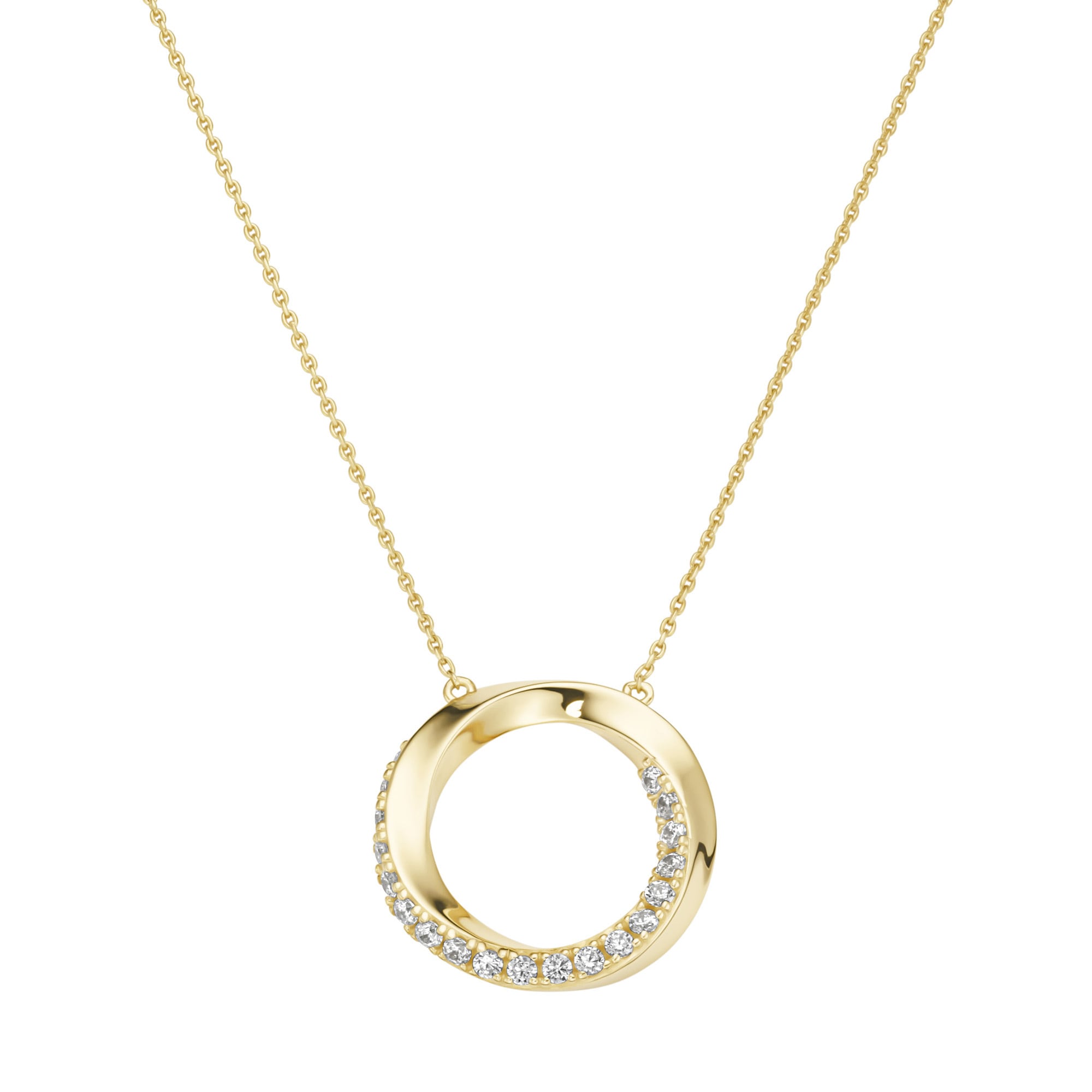 GIORGIO MARTELLO MILANO Collier »Collier Mittelteil rund, gedreht, mit weißen Zirkonia, Silber 925«