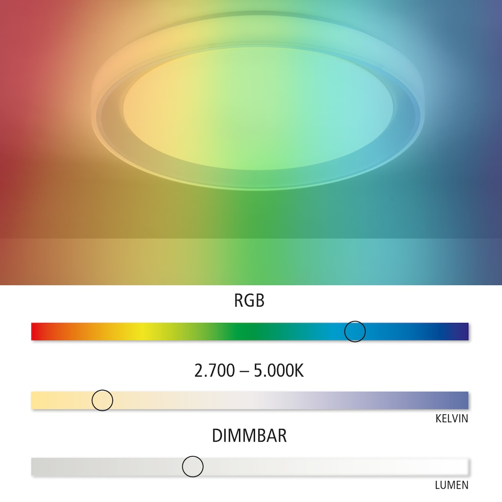 JUST LIGHT LED Deckenleuchte »Ls-DISC«, 1 flammig-flammig