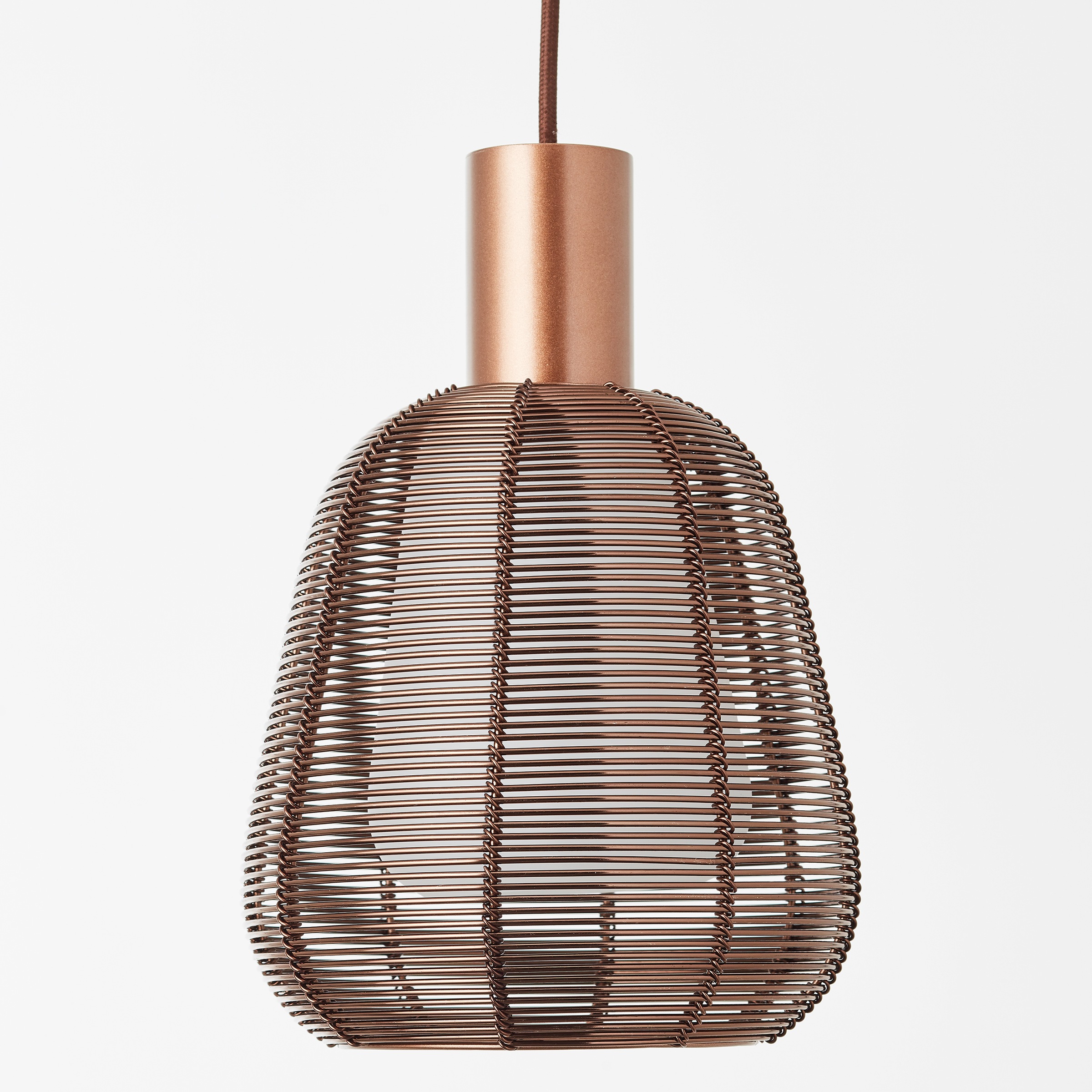 Brilliant Pendelleuchte »Wallace«, 1 flammig, Leuchtmittel E27 | ohne Leuchtmittel, 120 x 18 cm, 1 x E27, kürzbar, Metall/Glas, Kaffee dunkel