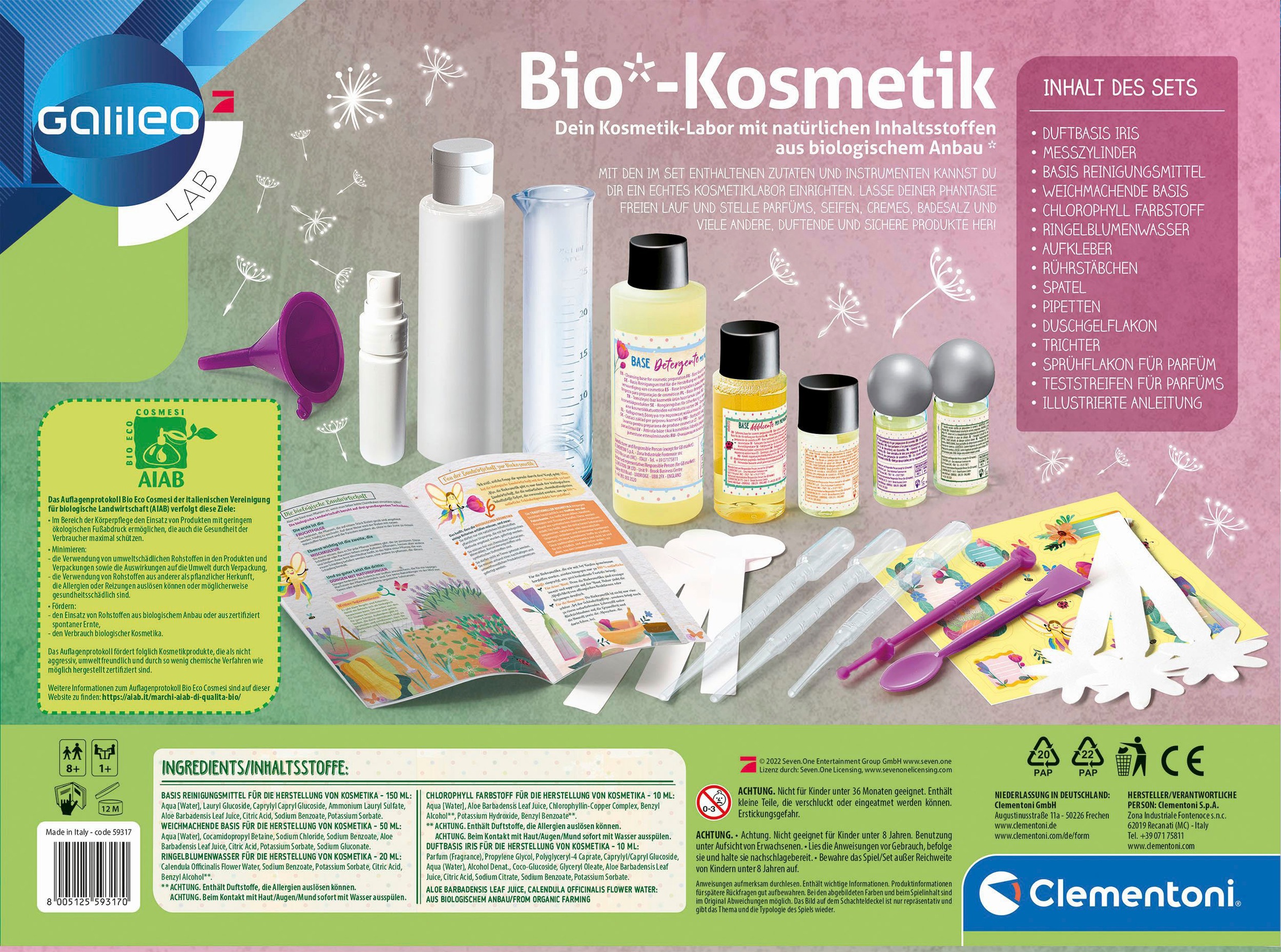 Clementoni® Experimentierkasten »Galileo, Bio-Kosmetik«, Made in Europe