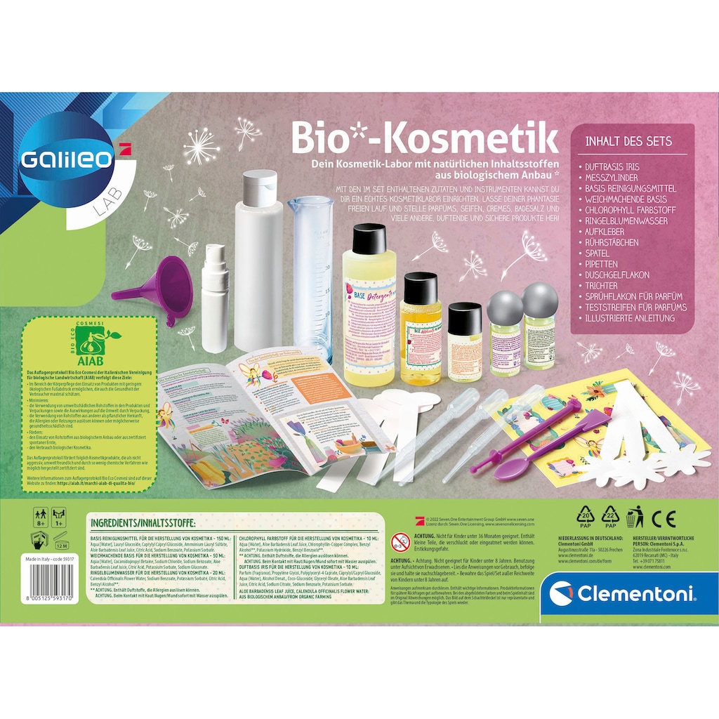 Clementoni® Experimentierkasten »Galileo, Bio-Kosmetik«, Made in Europe