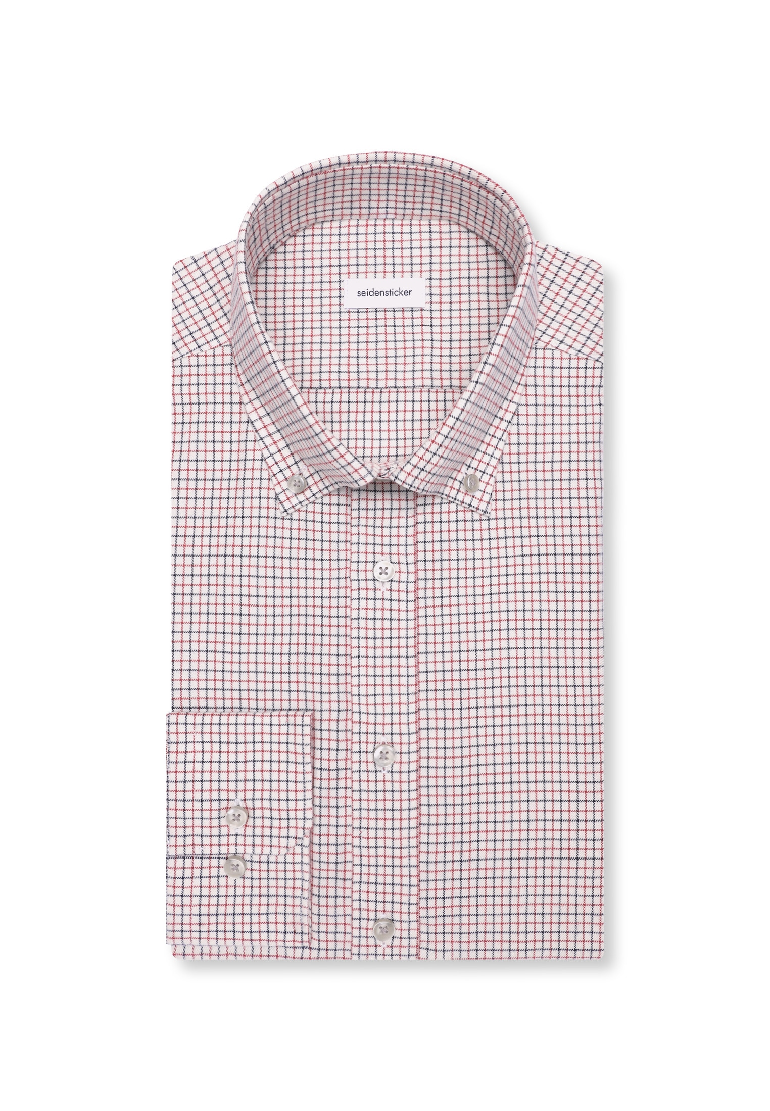 seidensticker Flanellhemd »Schwarze Rose« Slim 1/1 Button-Down-Kragen Karo