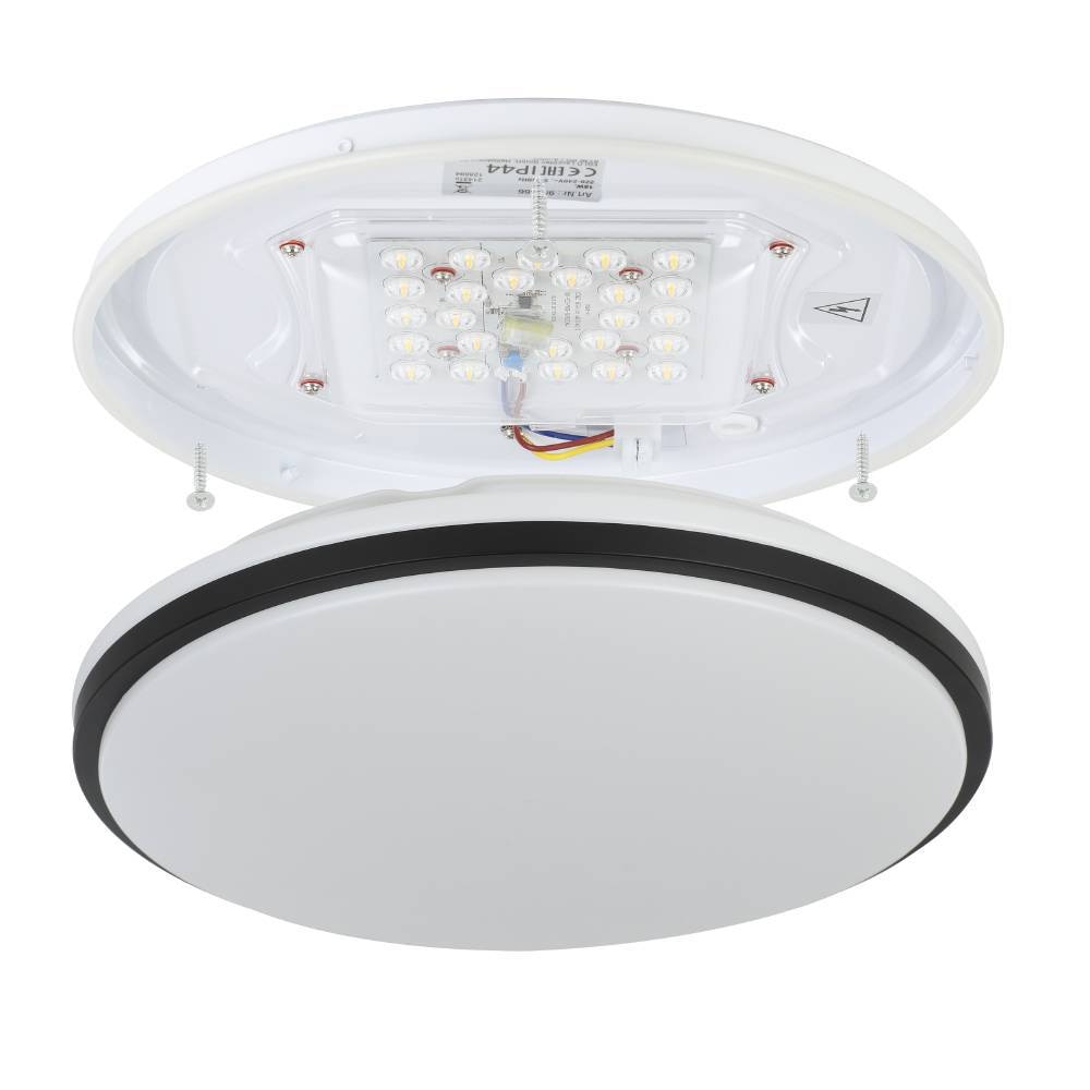 EGLO Deckenleuchte »PINETTO Deckenlampe, Wandlampe, weiß, chrom, Badezimmerlampe, IP44«, Leuchtmittel LED-Modul | LED fest integriert, Bürolampe, Küche Büro Badezimmer, Flur, minimalistisch, 34x34x6,5cm