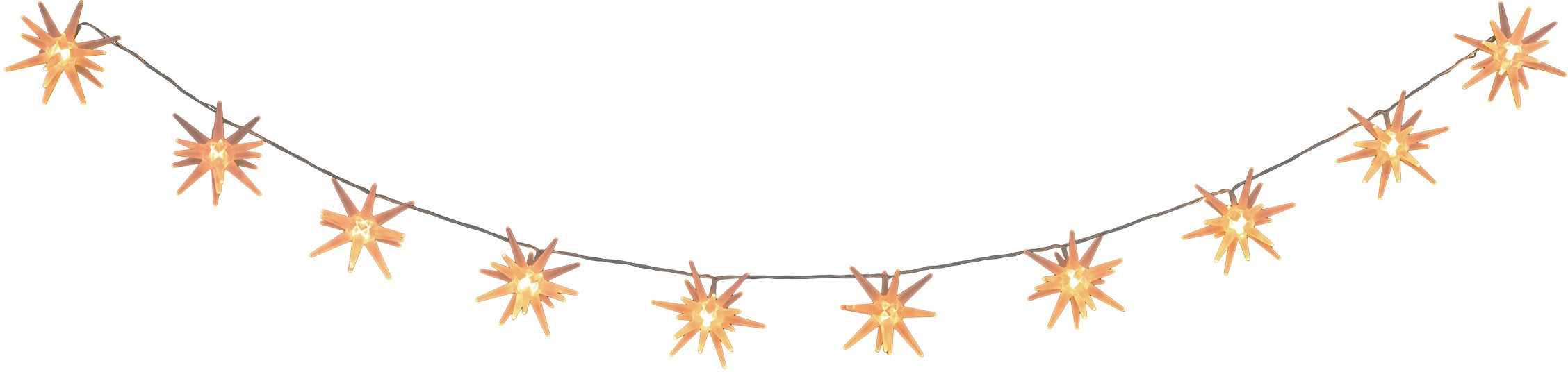 aus weiß »3D-Sterne, gefrostet näve Raten kaufen St.-flammig, auf Timer Weihnachtsdeko«, 165cm Länge in Kunststoff LED-Lichterkette mit 10