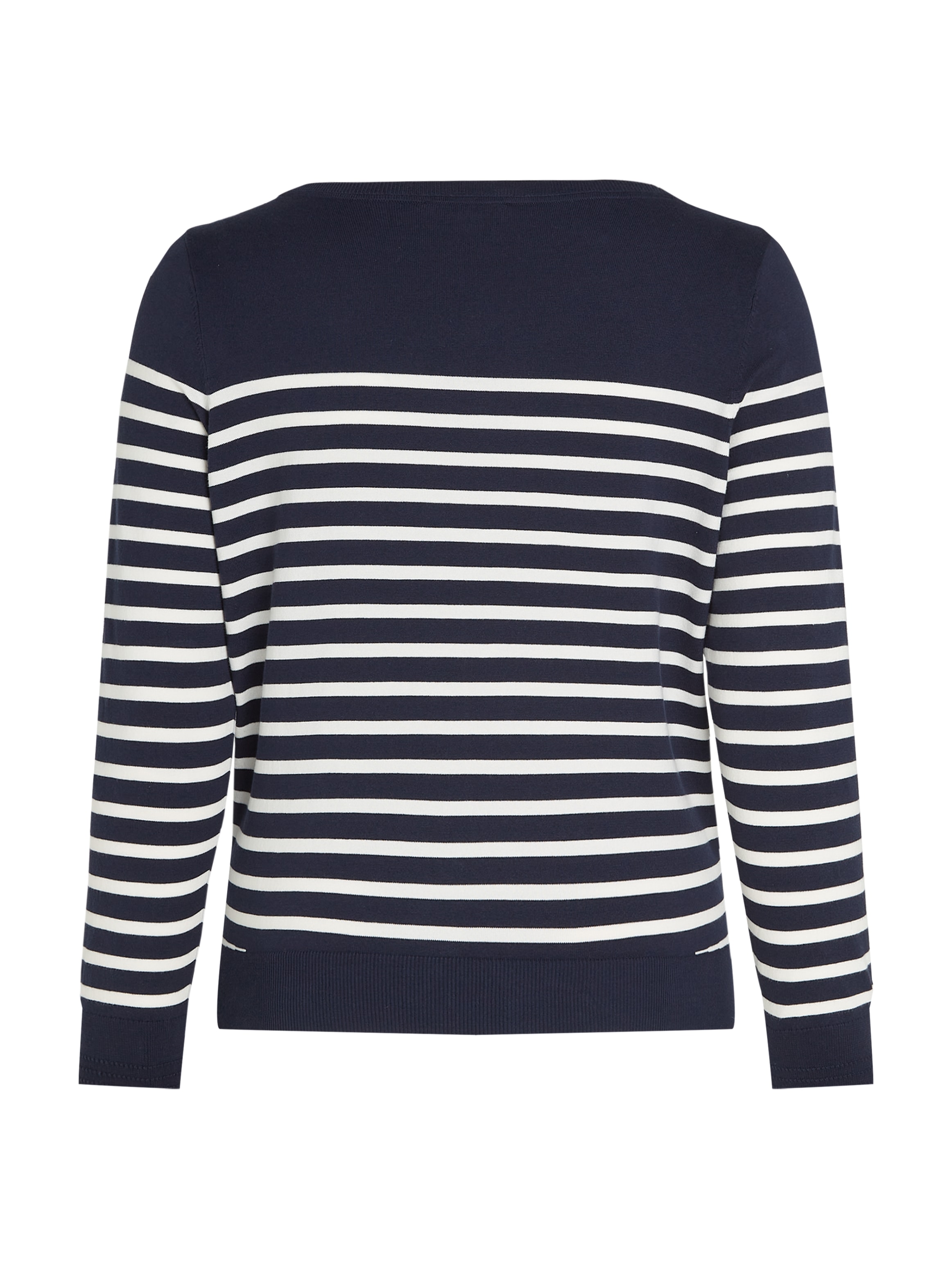 Tommy Hilfiger Curve Strickpullover »CRV CO JERSEY STITCH LS B-NK SWT«, in Großen Größen, Logostickerei