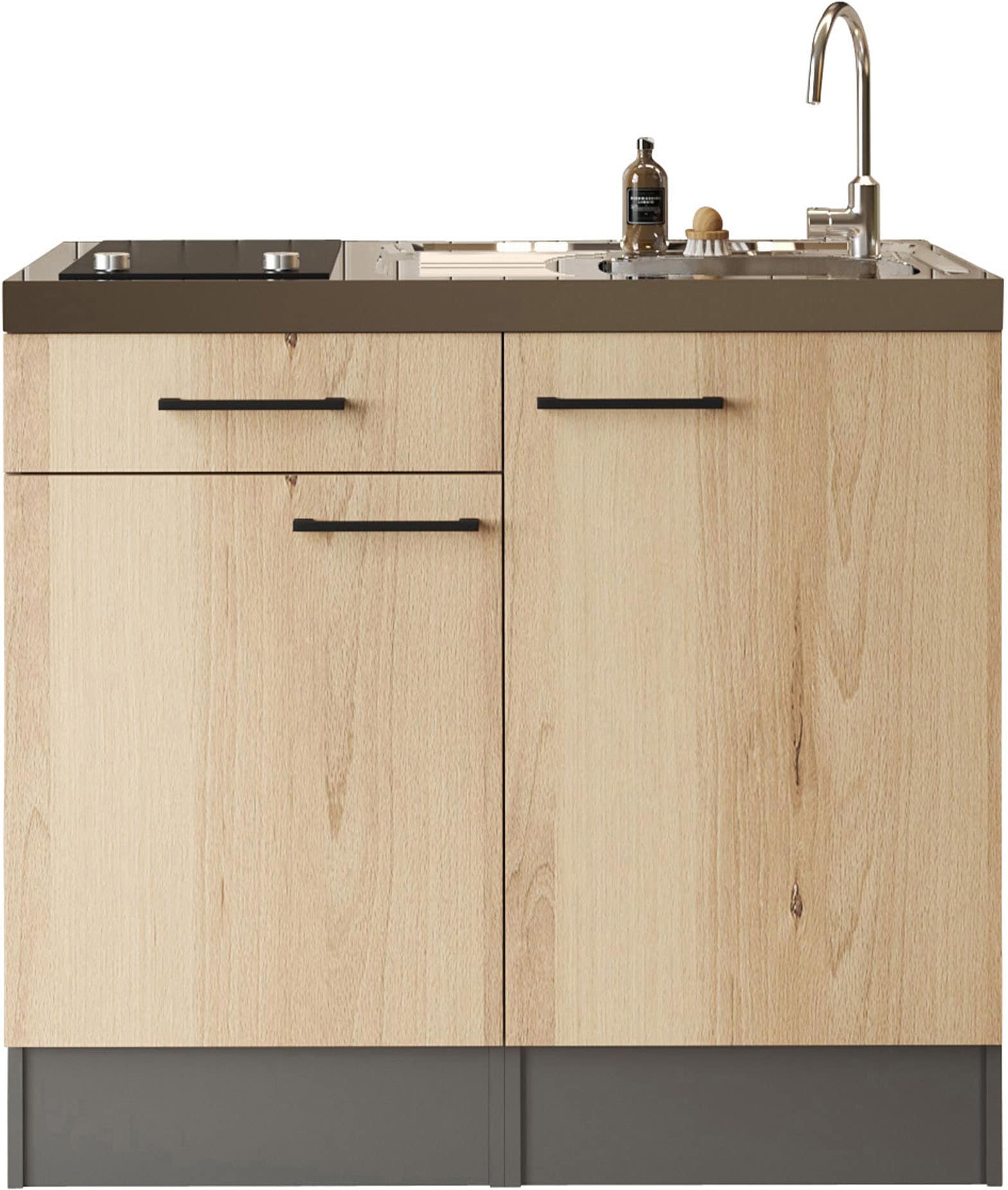 RESPEKTA Pantryküche »Oliver« zerlegt, mit Glaskeramikkochfeld, Soft-Close, Breite 100 cm