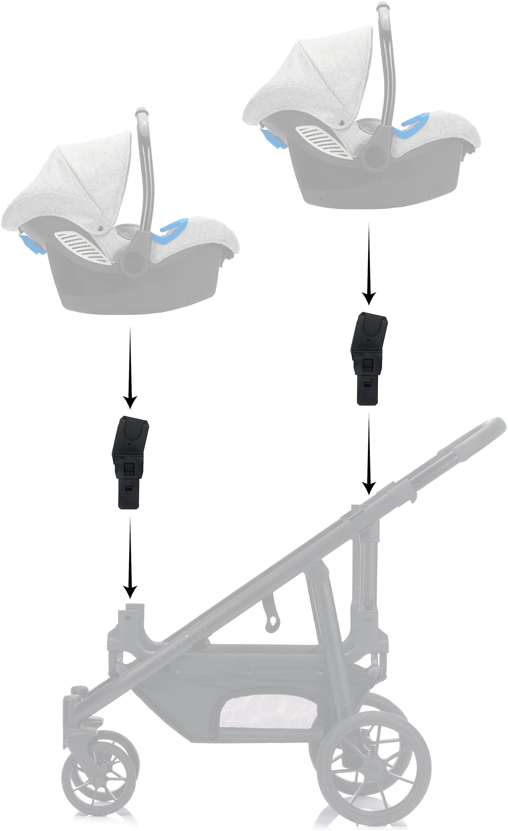 Fillikid Kinderwagen-Adapter »für Maxi Cosi, Cybex, fillikid Voyager und Two in One«, (2 St.)