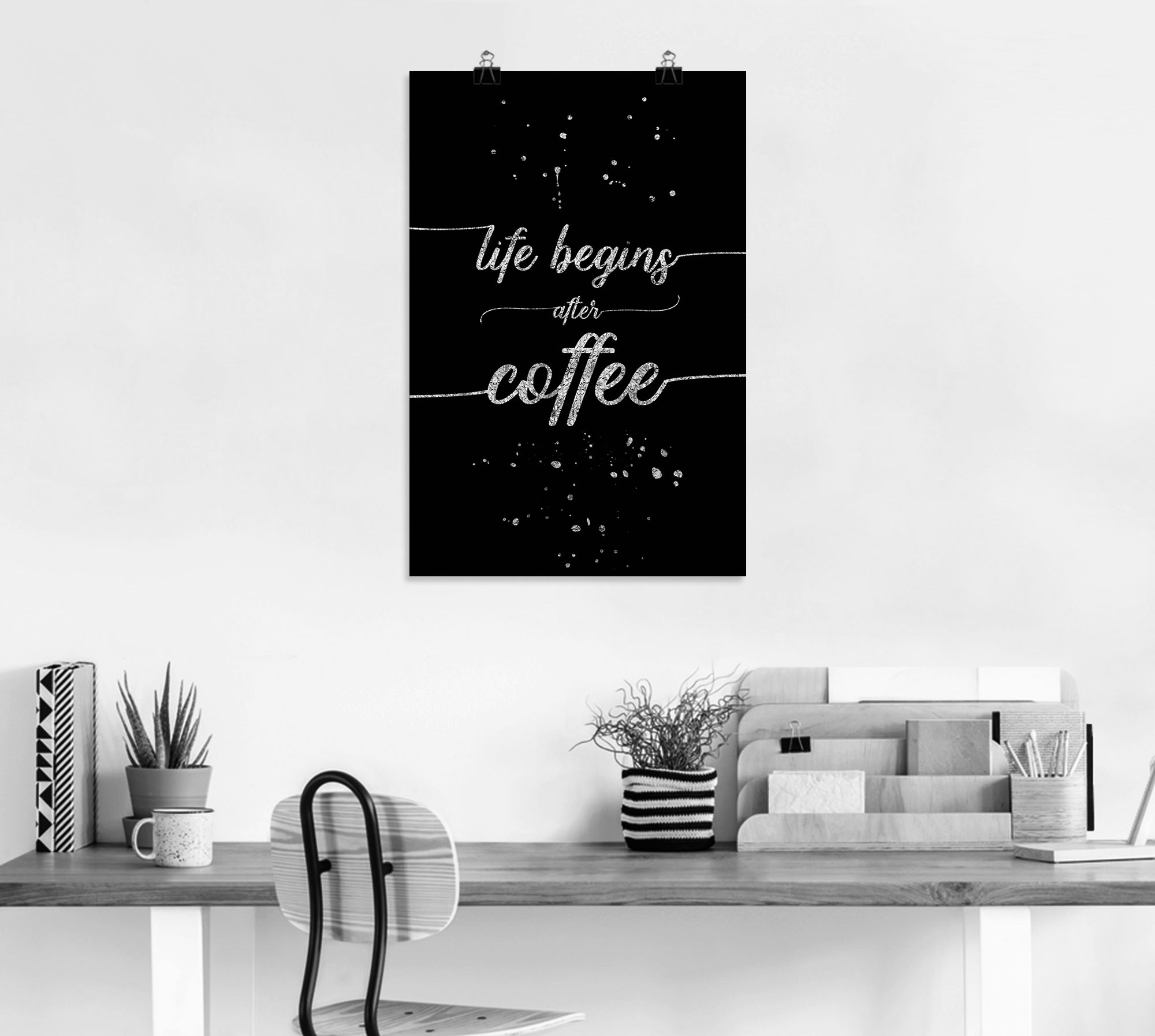 Artland Wandbild »Leben beginnt nach dem Kaffee«, Sprüche & Texte, (1 St.),  als Alubild, Leinwandbild, Wandaufkleber oder Poster in versch. Größen auf  Raten bestellen