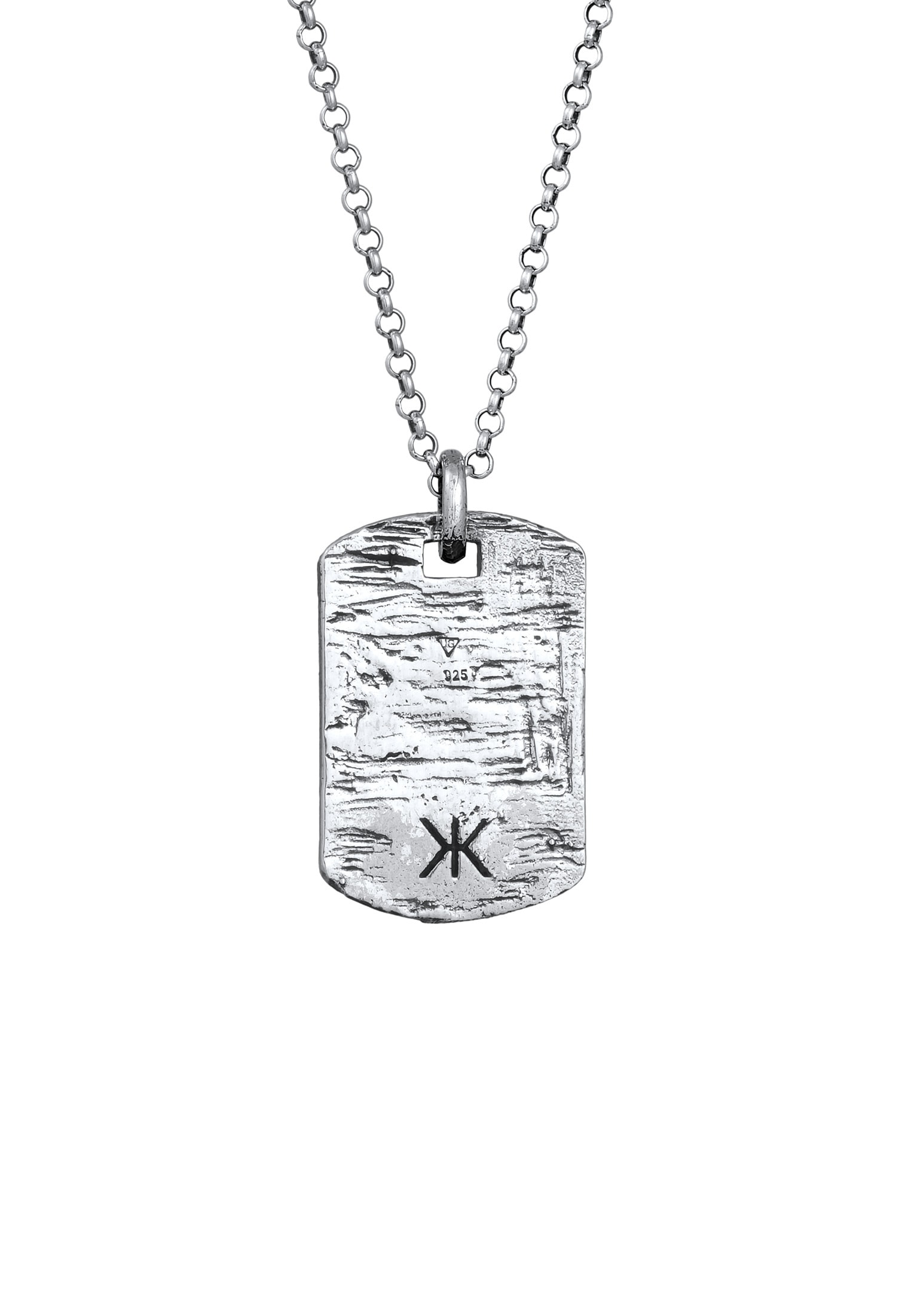 Kuzzoi Silberkette »Halskette Platte Strukturiert Antike Design 925 Silber«