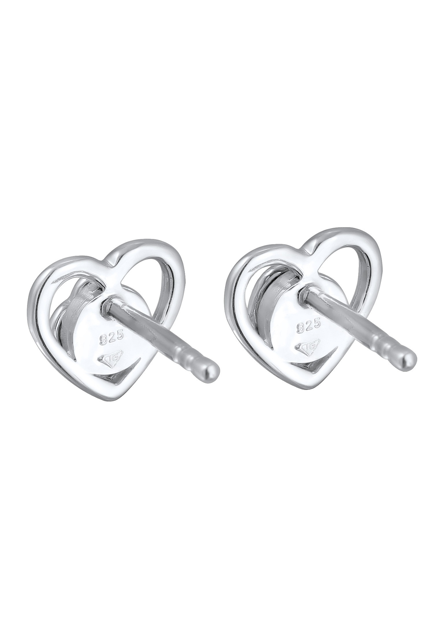 Elli Paar Ohrstecker »Ohrringe Herz Kristall Ohrstecker Romantik 925 Silber«