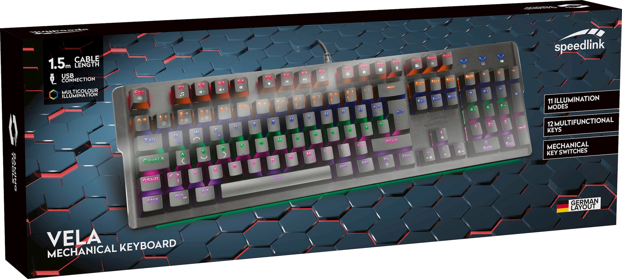 Speedlink Gaming-Tastatur »VELA LED mechanisch«, (USB-Anschluss), mechanisch