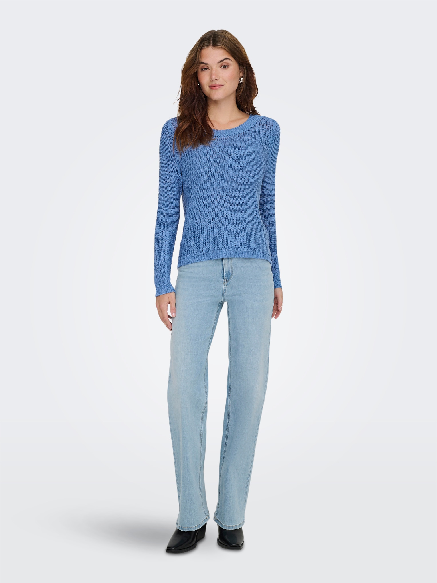 ONLY Strickpullover »ONLGEENA XO L/S PULLOVER KNT NOOS« Materialmix, regular fit