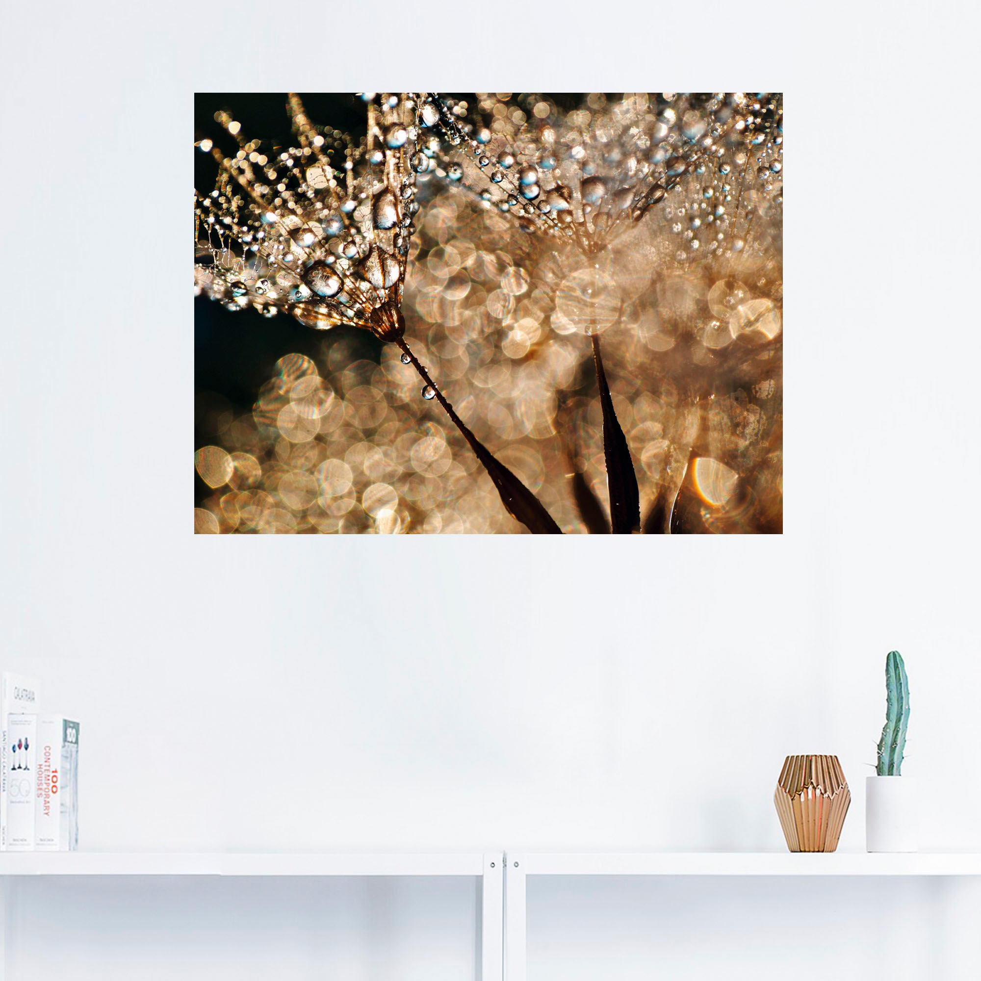 Wandaufkleber Blumen, Größen Leinwandbild, versch. Wandbild bestellen oder als »Pusteblume Goldschimmer«, St.), (1 Poster in Artland bequem Alubild,