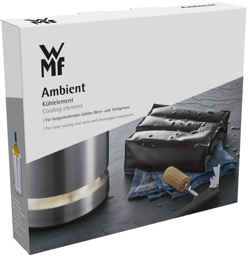 WMF Kühlmanschette »für Flaschen Ambient«, 2 St., Kühlakku für Weinkühler, Klettverschluss, 4 Stunden Kühlung, schwarz
