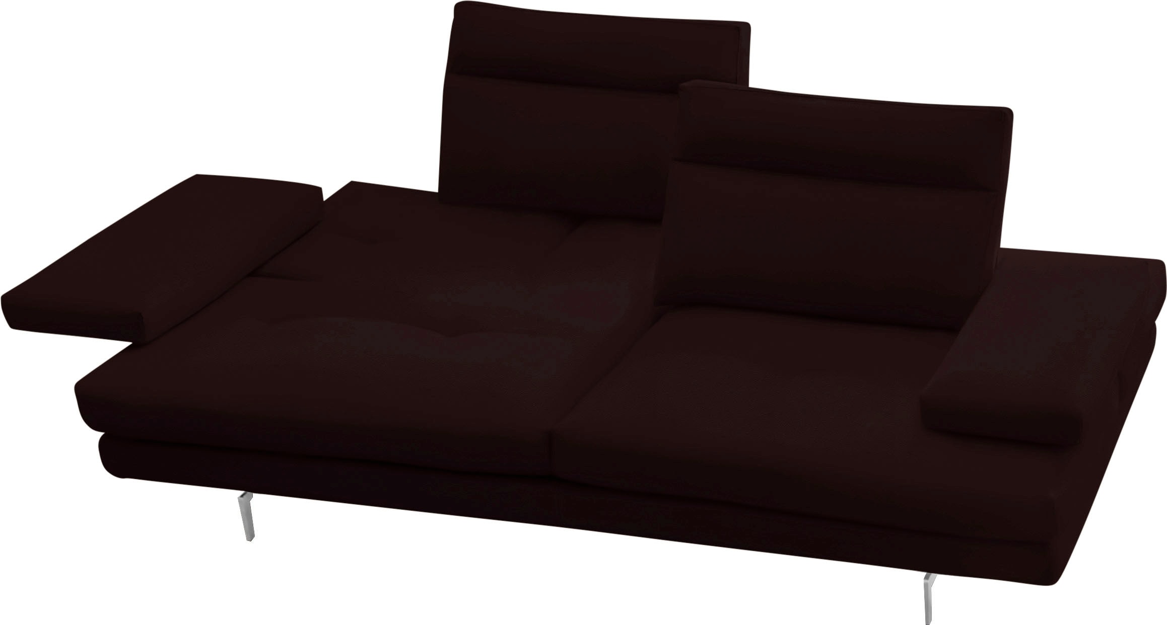 CALIA ITALIA 3-Sitzer »Toby Wing, Designsofa mit hohem Sitzkomfort, bequem und elegant«, inklusive Sitztiefenverstellung, Füße in Chrom glänzend