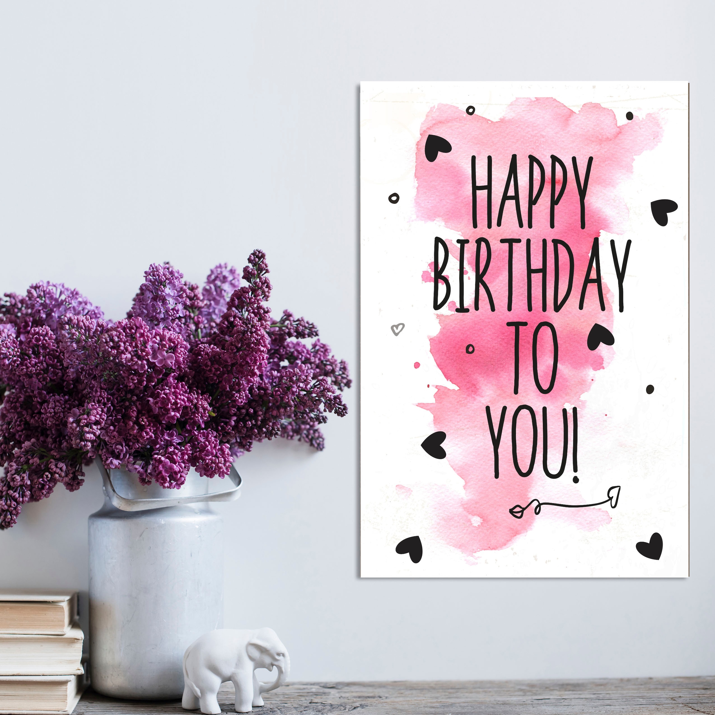 queence Metallbild »Your Birthday«, Schriftzüge, (1 St.), Stahlschilder