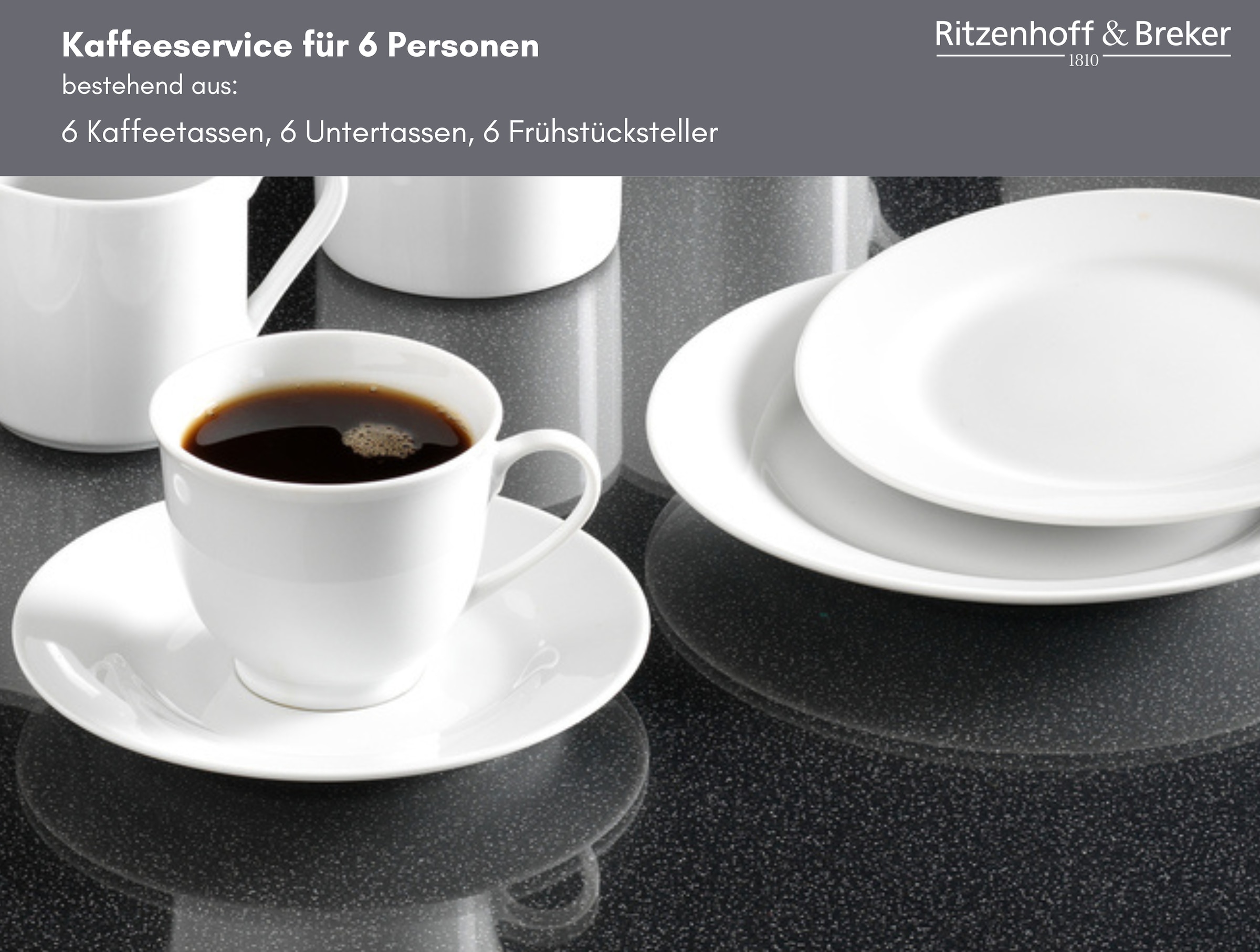 Ritzenhoff & Breker Kaffeeservice »Bianco«, (Set, 18 tlg.), klassisch und schlicht, unifarben