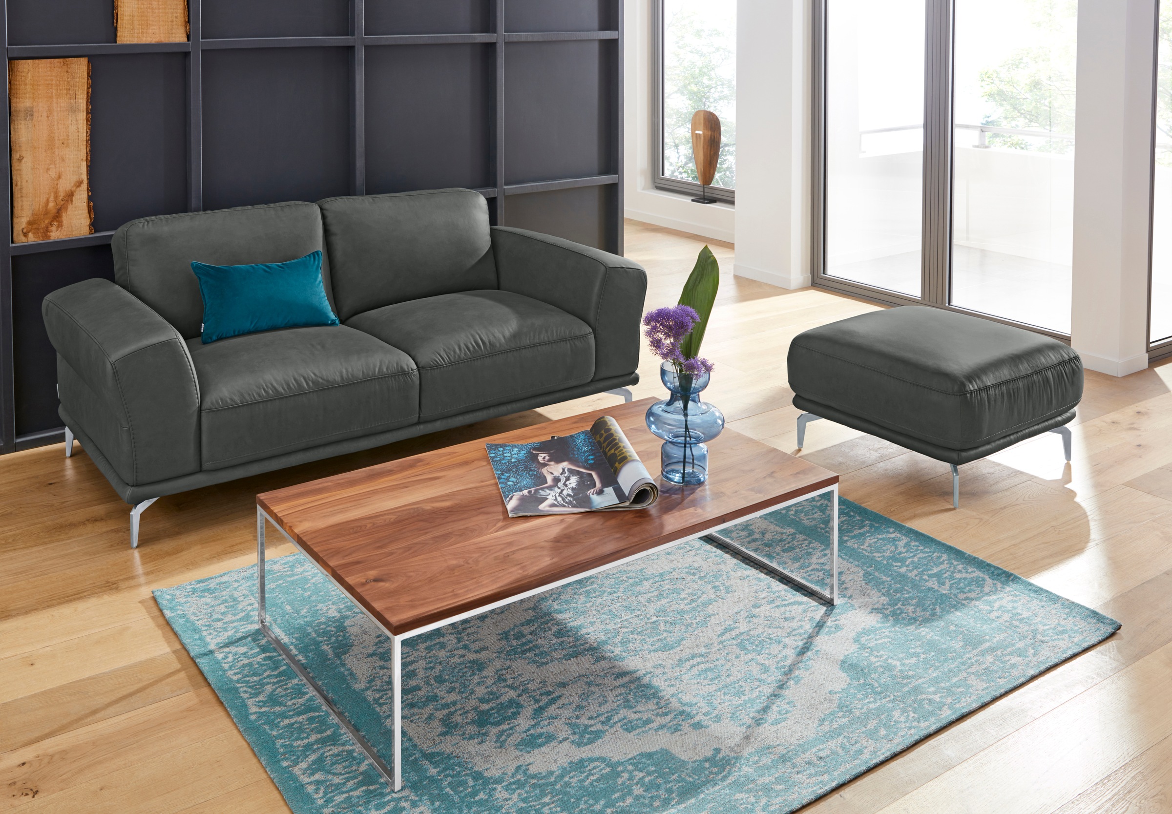 W.SCHILLIG 2-Sitzer »montanaa«, mit Metallfüßen in Silber matt, Breite 192 cm