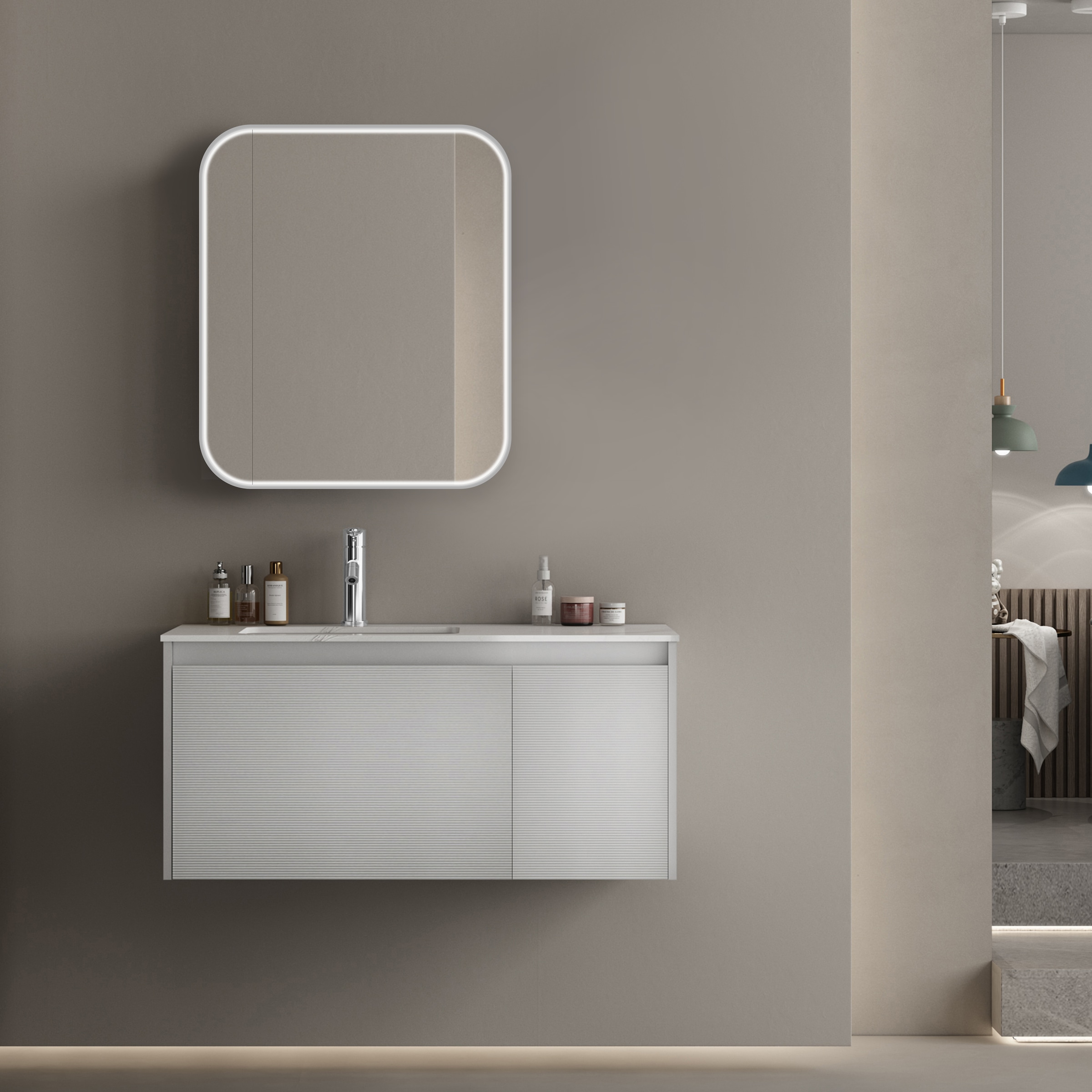 Talos Badezimmerspiegelschrank »Talos Nova«, austauschbare LED-Beleuchtung, 60 x 70 cm