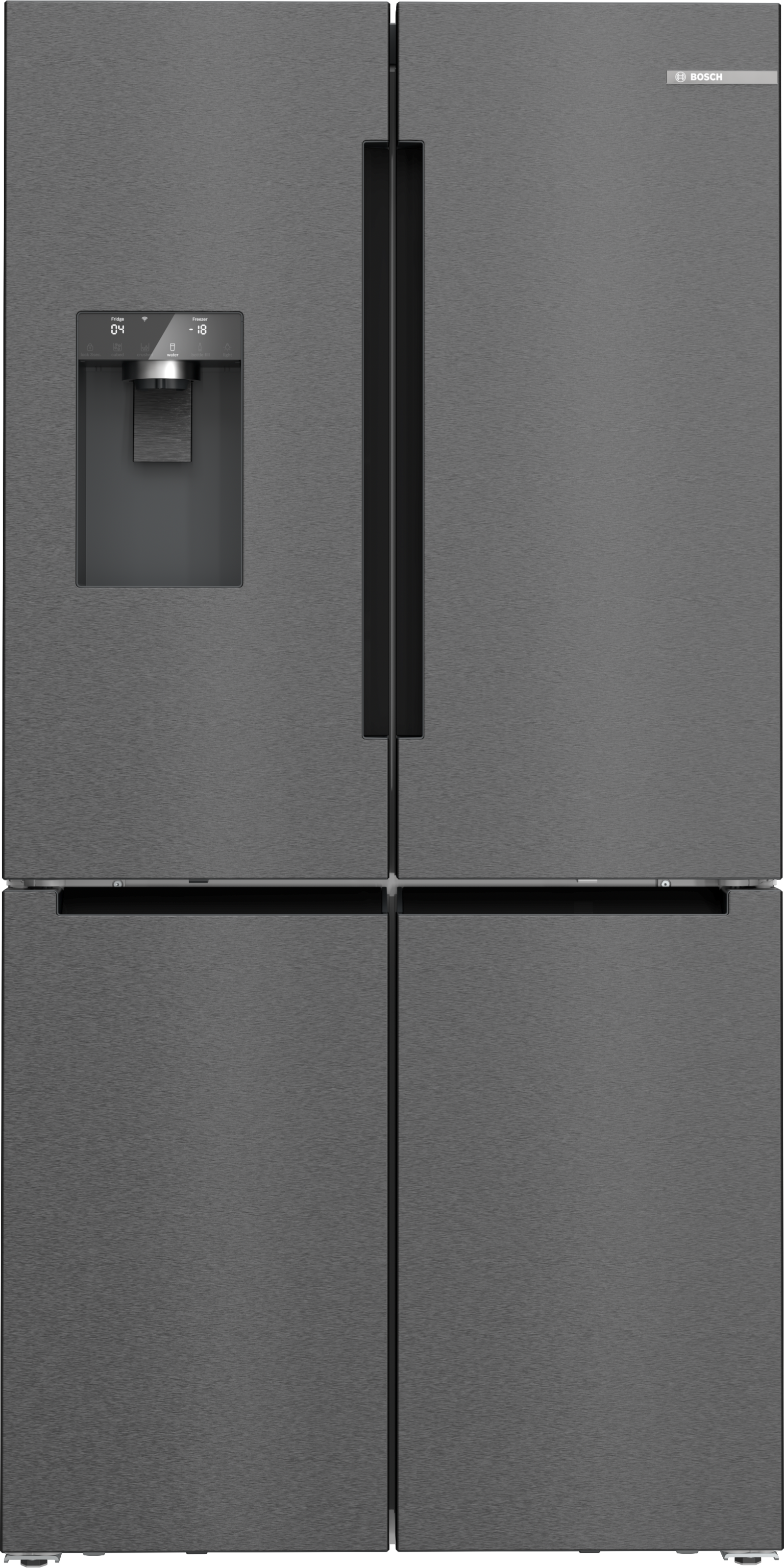 BOSCH, Multi Door Serie 6 »KFI96AXEA« 183 cm hoch 90, 5 cm breit, Gebürsteter schwarzer Stahl AntiFingerprint, Gebürsteter schwarzer Stahl 
