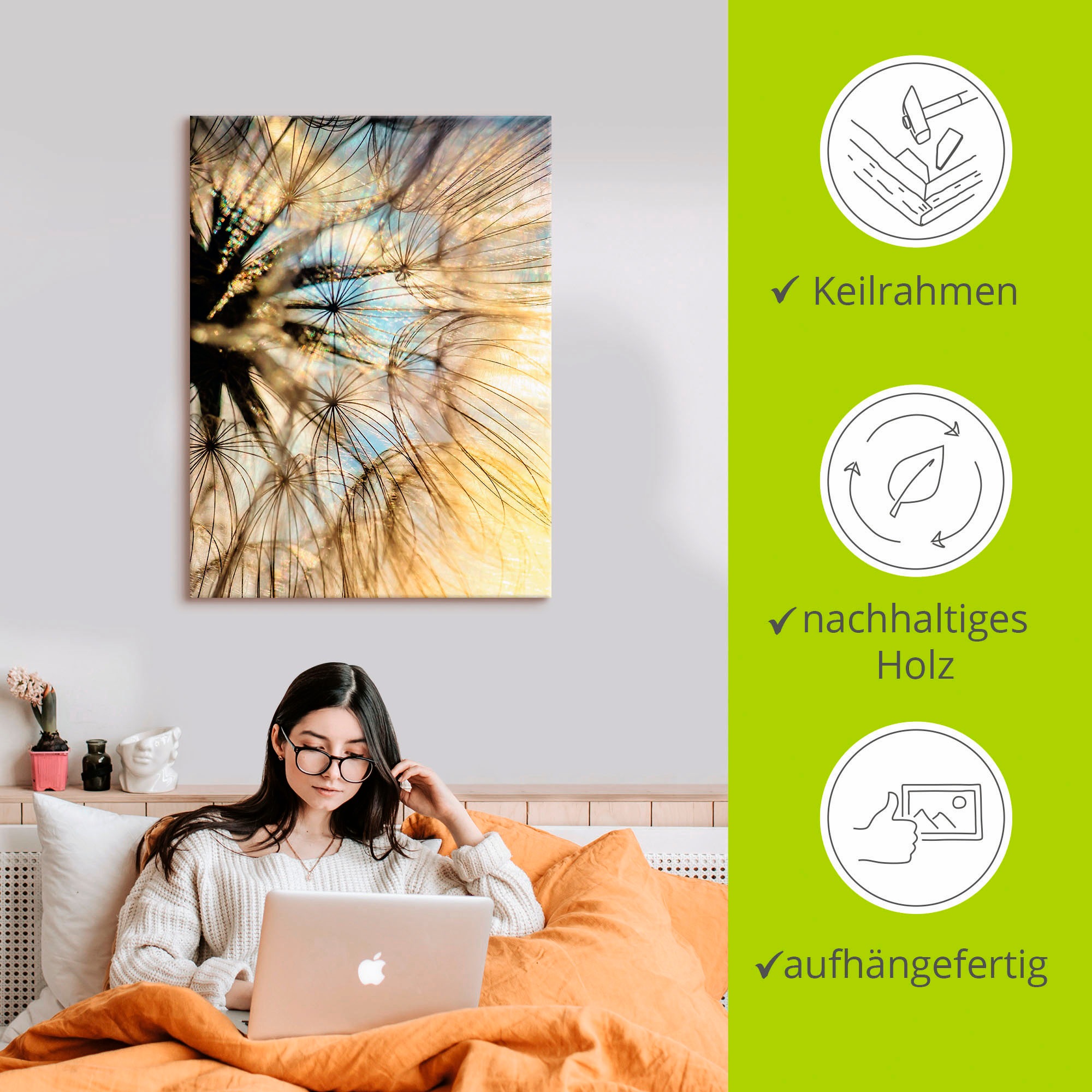 Artland Leinwandbild »Pusteblume Poesie« Blumen 1 Stk. tlg. als Leinwandbild, Poster, Wandaufkleber in verschied. Größen