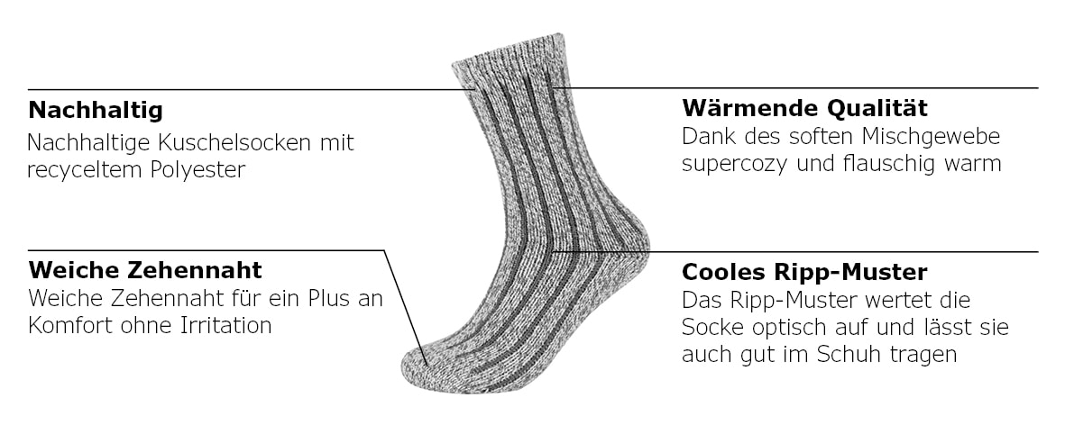 s.Oliver Socken wärmende, kuschelige Qualität, mit weichen Zehennähten