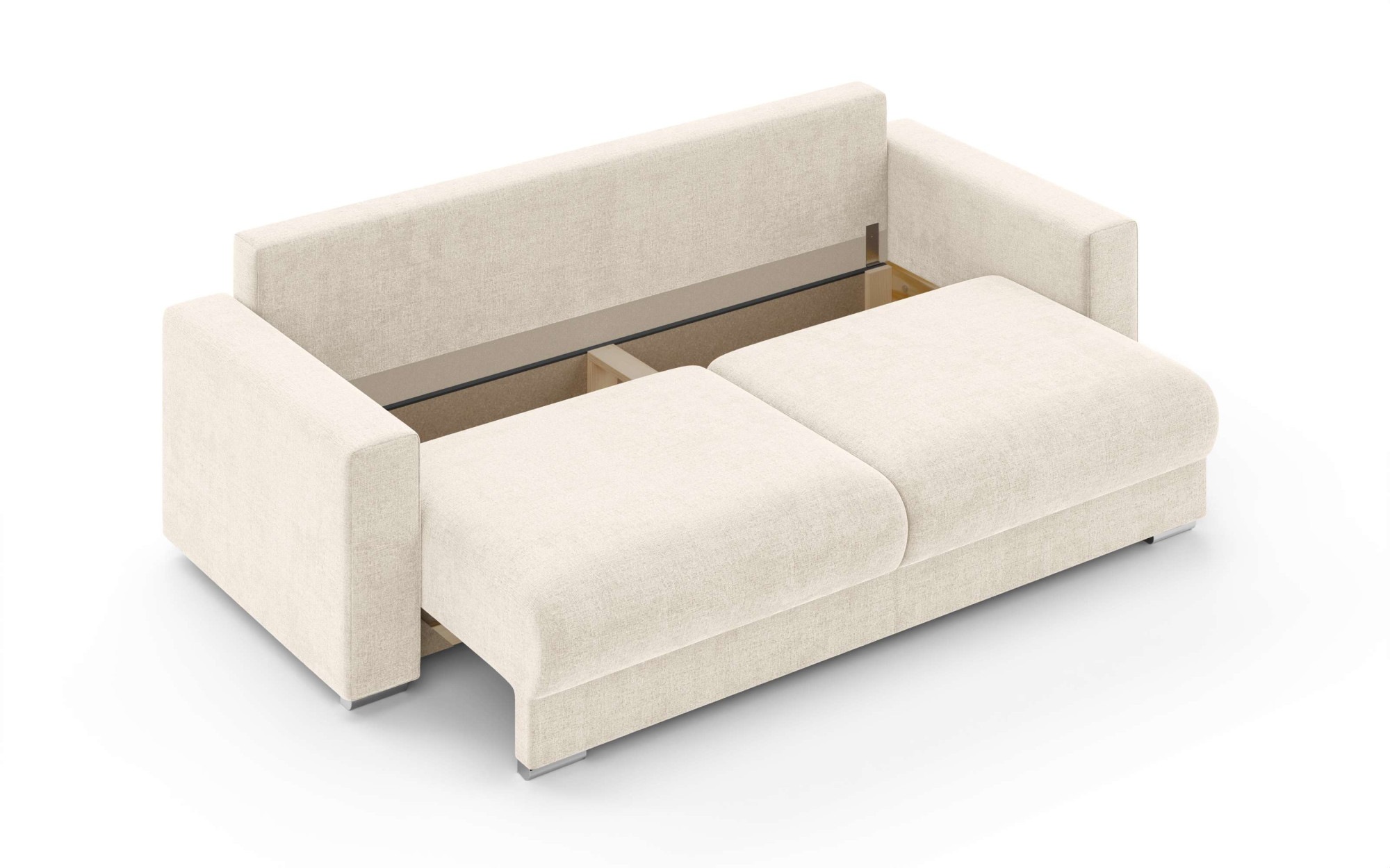 INOSIGN 3-Sitzer »Stevinson Schlafsofa mit Bettkasten, Maße B/H/T: 229/87/97 cm«, mit Wellenunterfederung, 2 Rückenkissen und 2 Zierkissen
