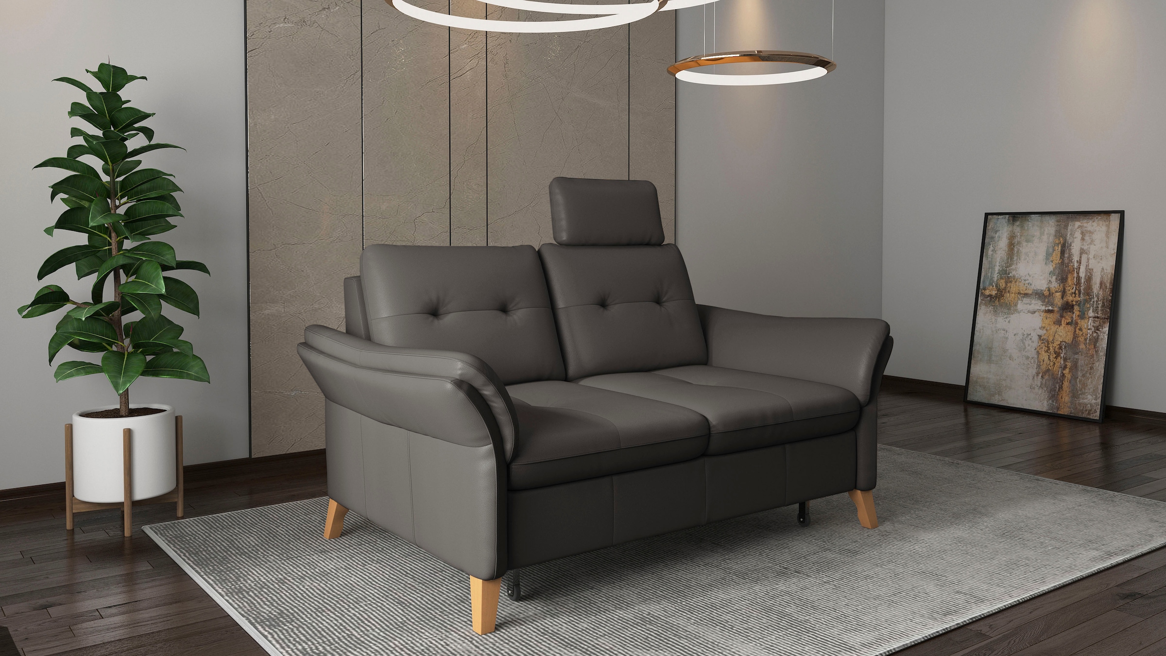 sit&more 2-Sitzer »Göteborg«, inklusive Sitztiefenverstellung und Federkern