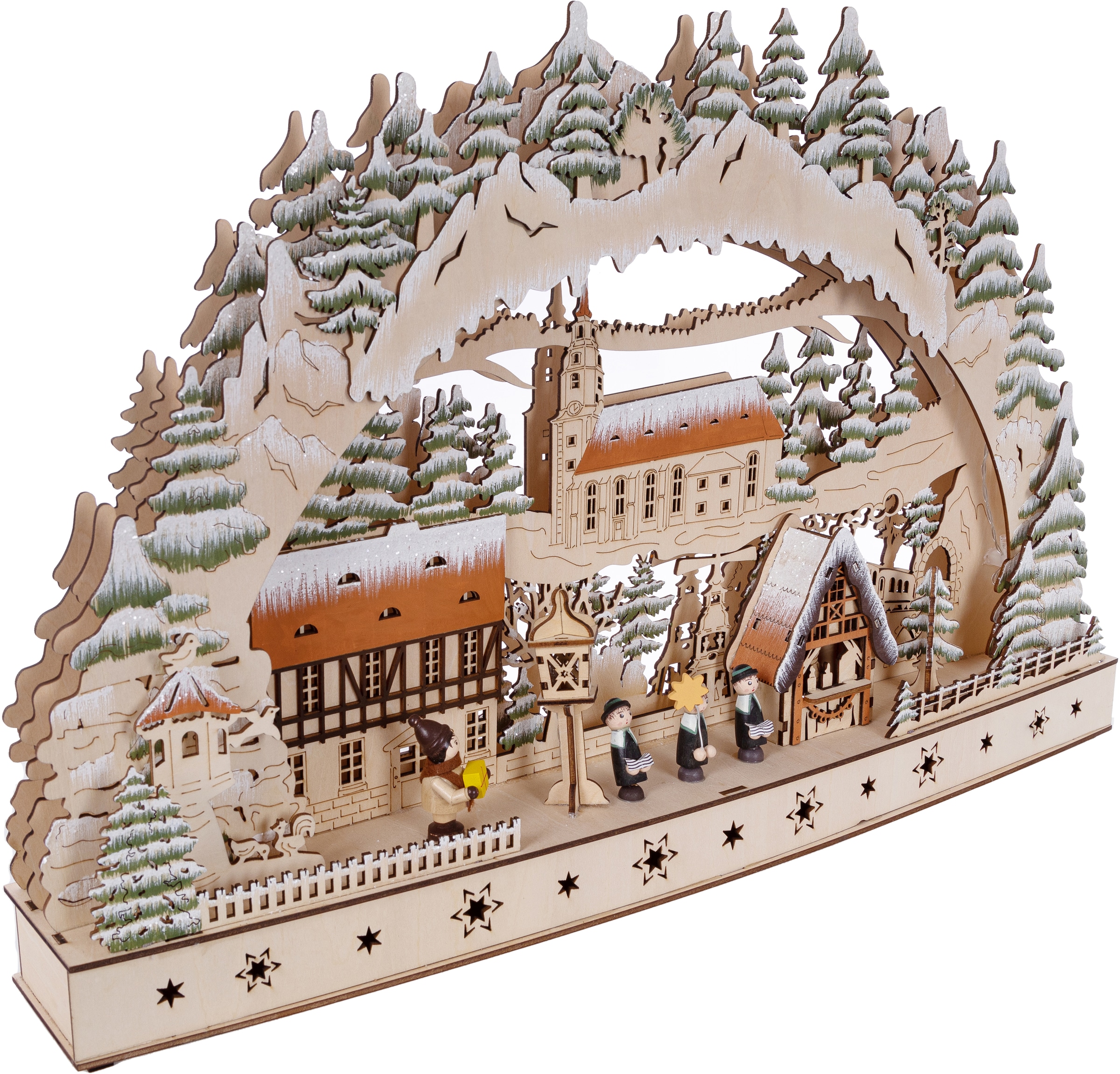 Myflair Möbel & Accessoires LED Schwibbogen »Weihnachtsdeko«, aus Holz, mit LED Beleuchtung, Höhe ca. 39 cm