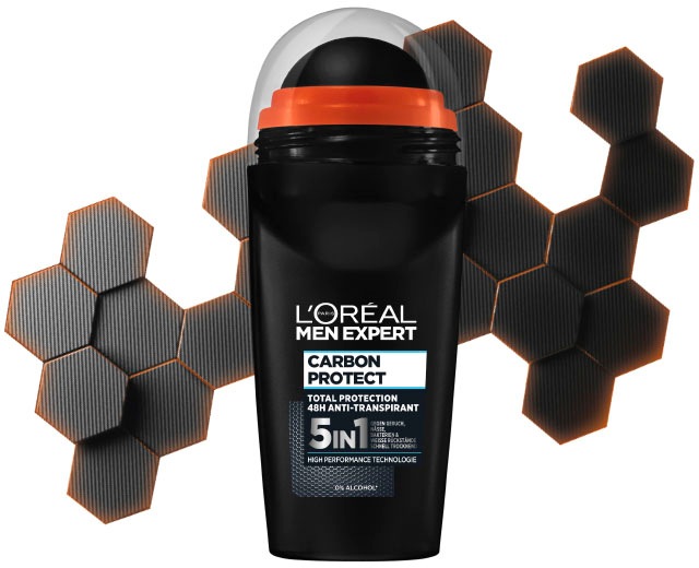 L'ORÉAL PARIS MEN EXPERT Deo-Roller »Deo Roll-on Carbon Protect«, (Packung, 6 tlg.)