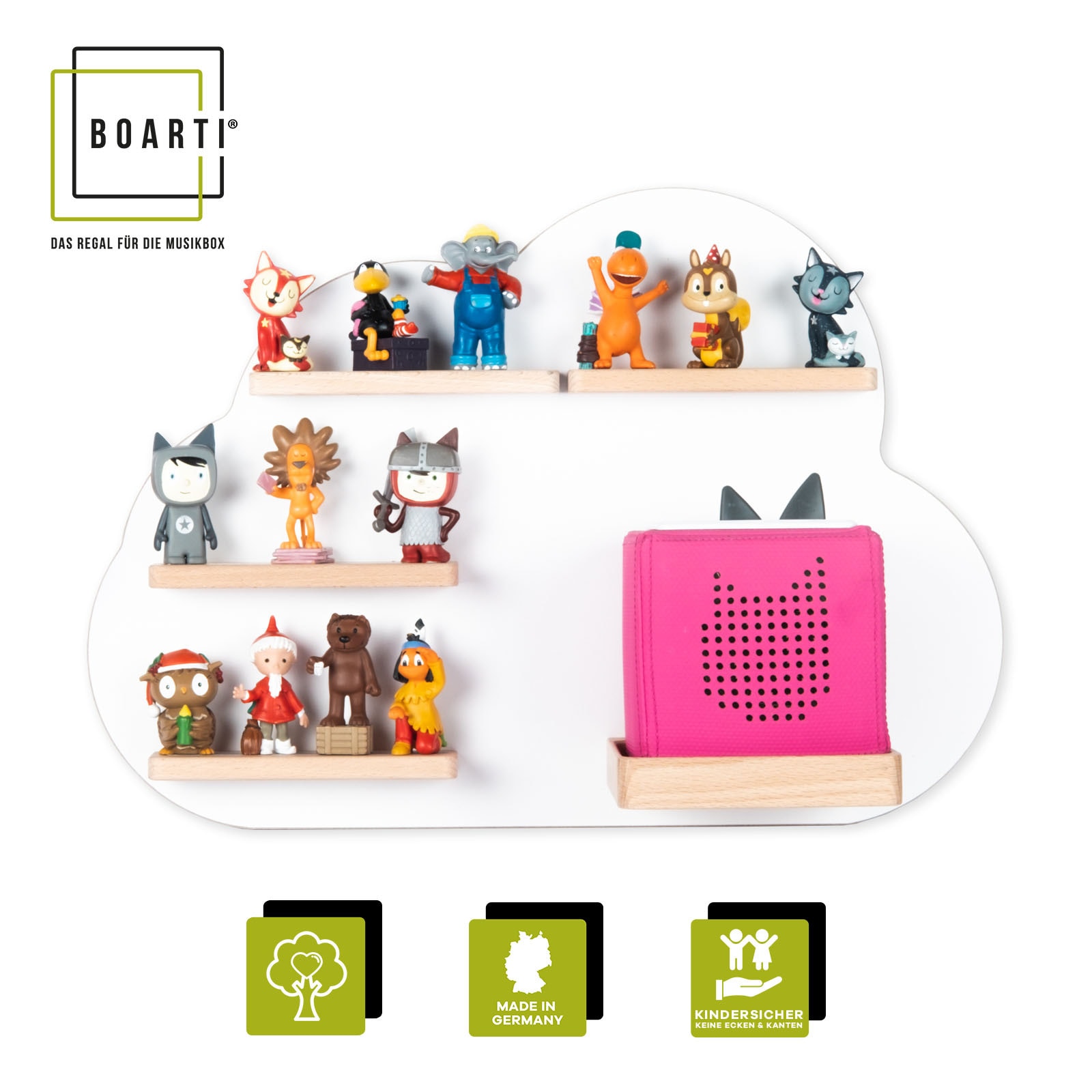 Boarti Wandregal »Regal Holz Wolke Kinder Toniebox Tonies Figuren« 1 Stk. tlg.
