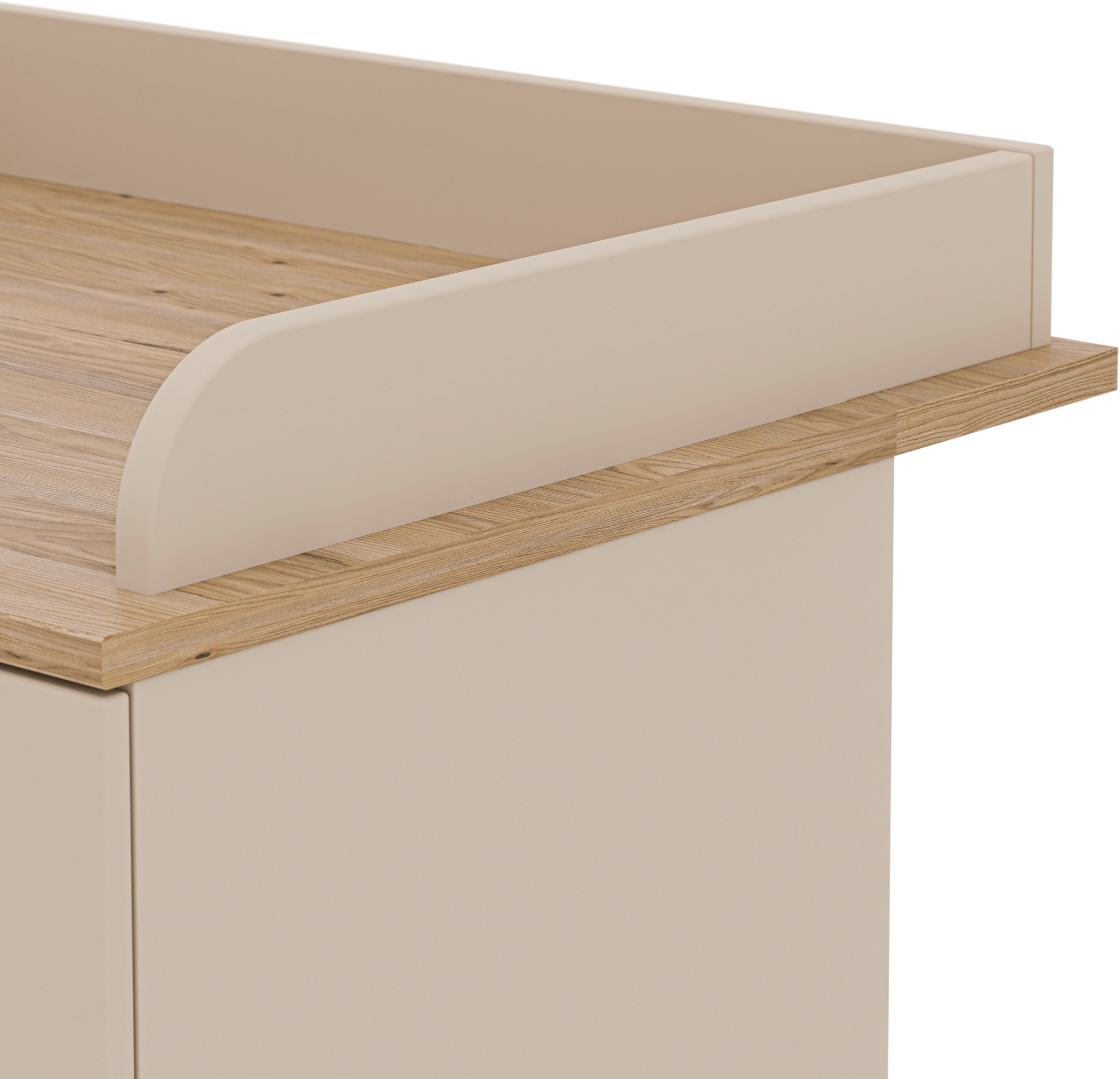 YUNY by PAIDI Wickelkommode »HAZEL in Beige, 3 Schubladen mit Soft-Close, inkl. Wickelaufsatz« bis 50 kg 95 cm Breite, Kommode mit abnehmbarem Aufsatz, geprüfte Sicherheit 94,7 cm
