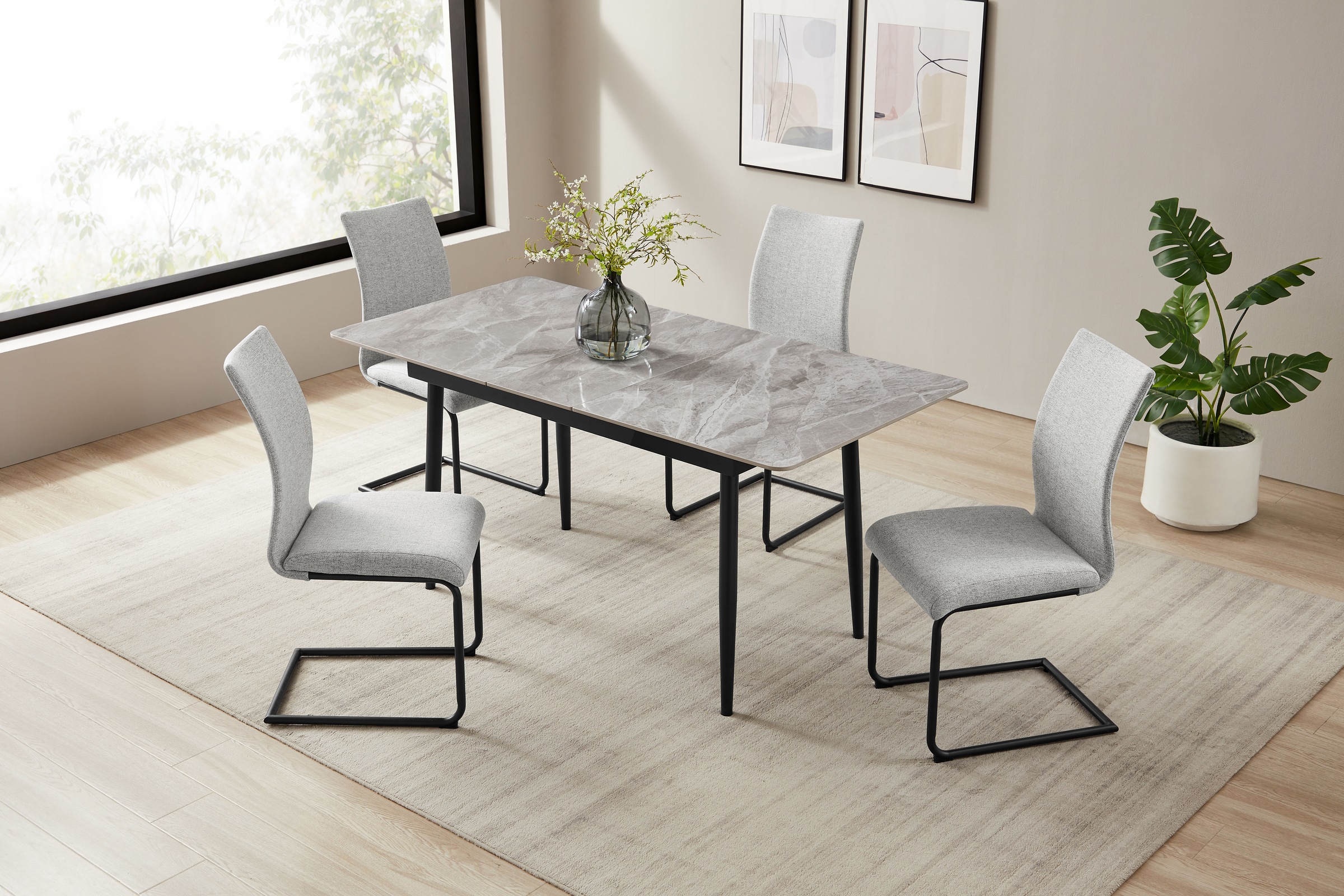 OTTO home Freischwinger »Tayler« (Set) 2 Stk.Strukturstoff, robustem Metallgestell, Anti-Kipp-Funktion