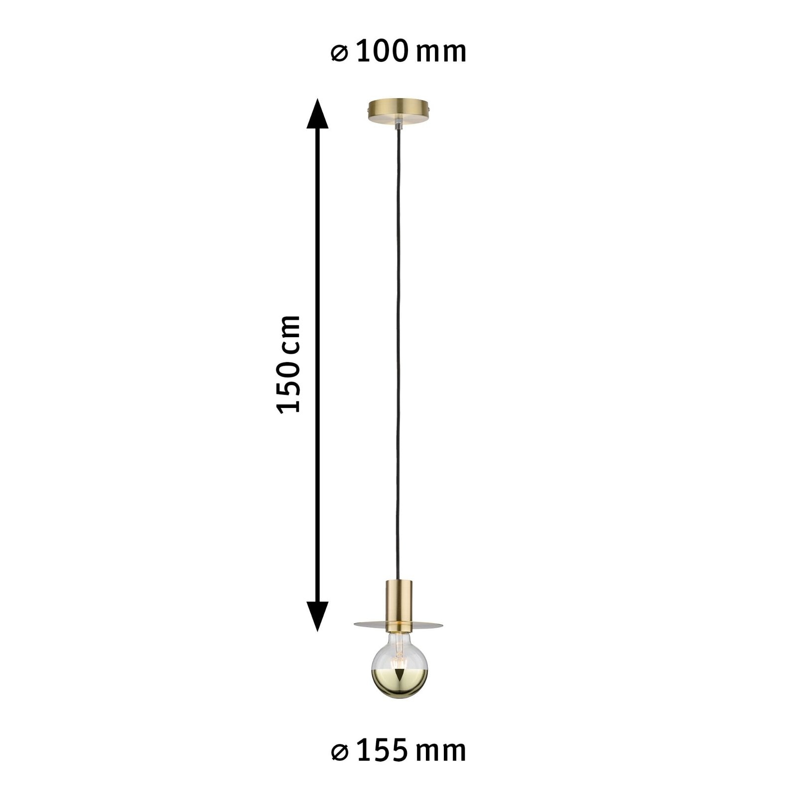 Paulmann Pendelleuchte »Neordic Stian max. 1x60W Messing gebürstet 230V Metall«, 1 flammig, Leuchtmittel E27 | ohne Leuchtmittel, E27