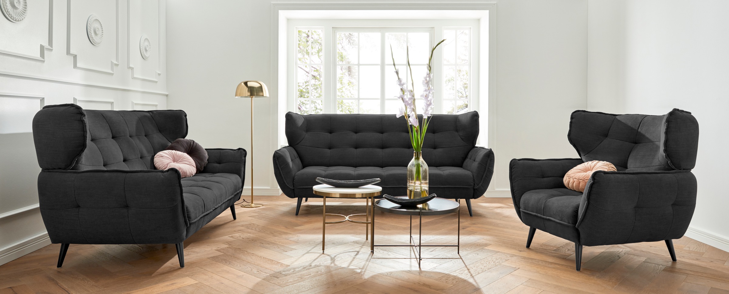 Leonique 3-Sitzer »Ariana«, Big-Sofa bzw. stylischer Hochlehner