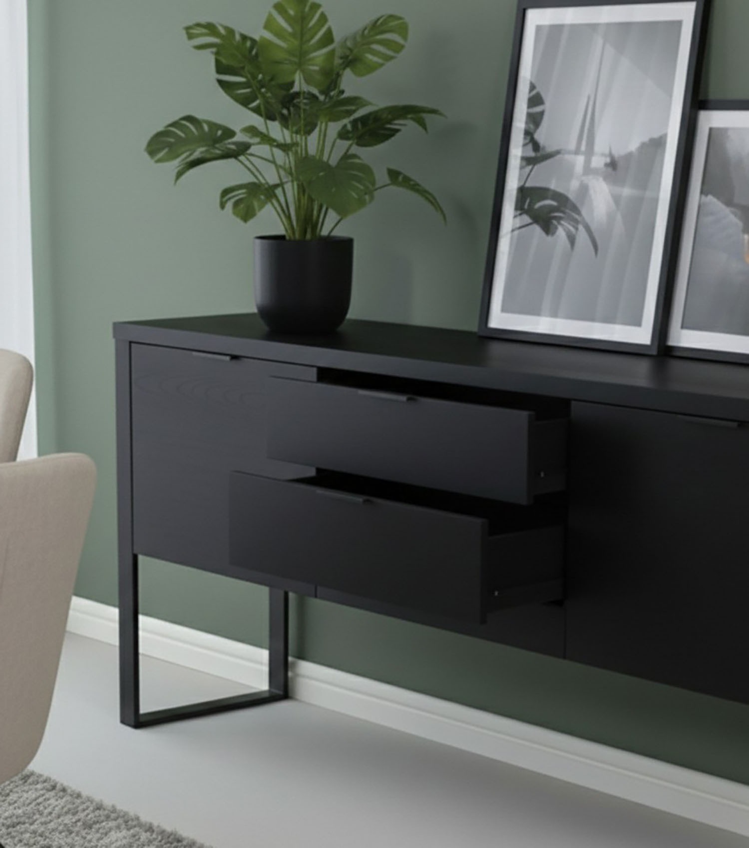 Jahnke Sideboard »LOOP SB 180« Sideboard,2 Türen + 3 Schubladen, Metallrahmen, Breite 180 cm