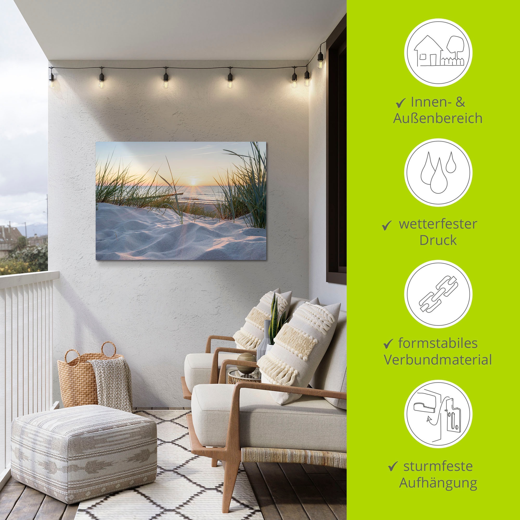 Artland Wandbild »Ostseestrand« Strand 1 Stk. tlg. als Alubild, Leinwandbild, Poster in verschied. Größen