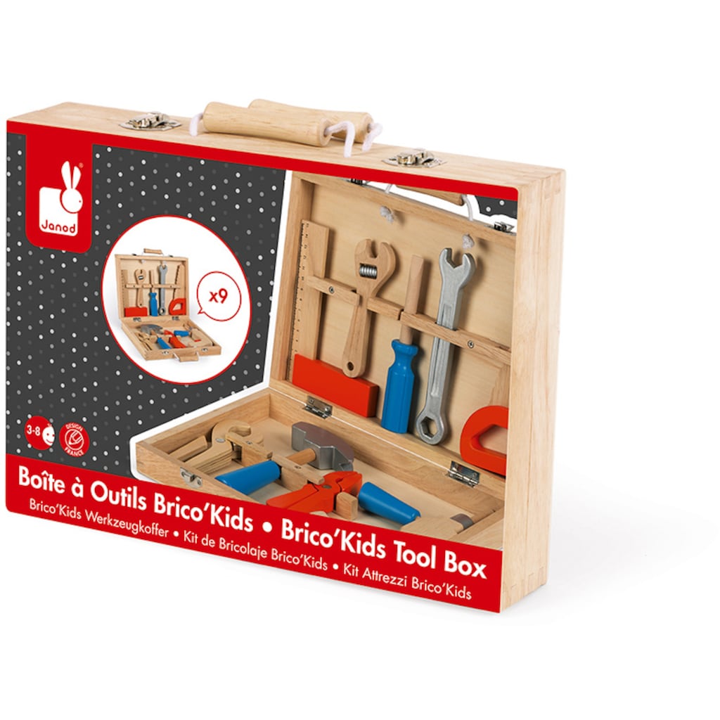 Janod Spielwerkzeugkoffer »Brico'Kids«, (Set, 9 tlg.)