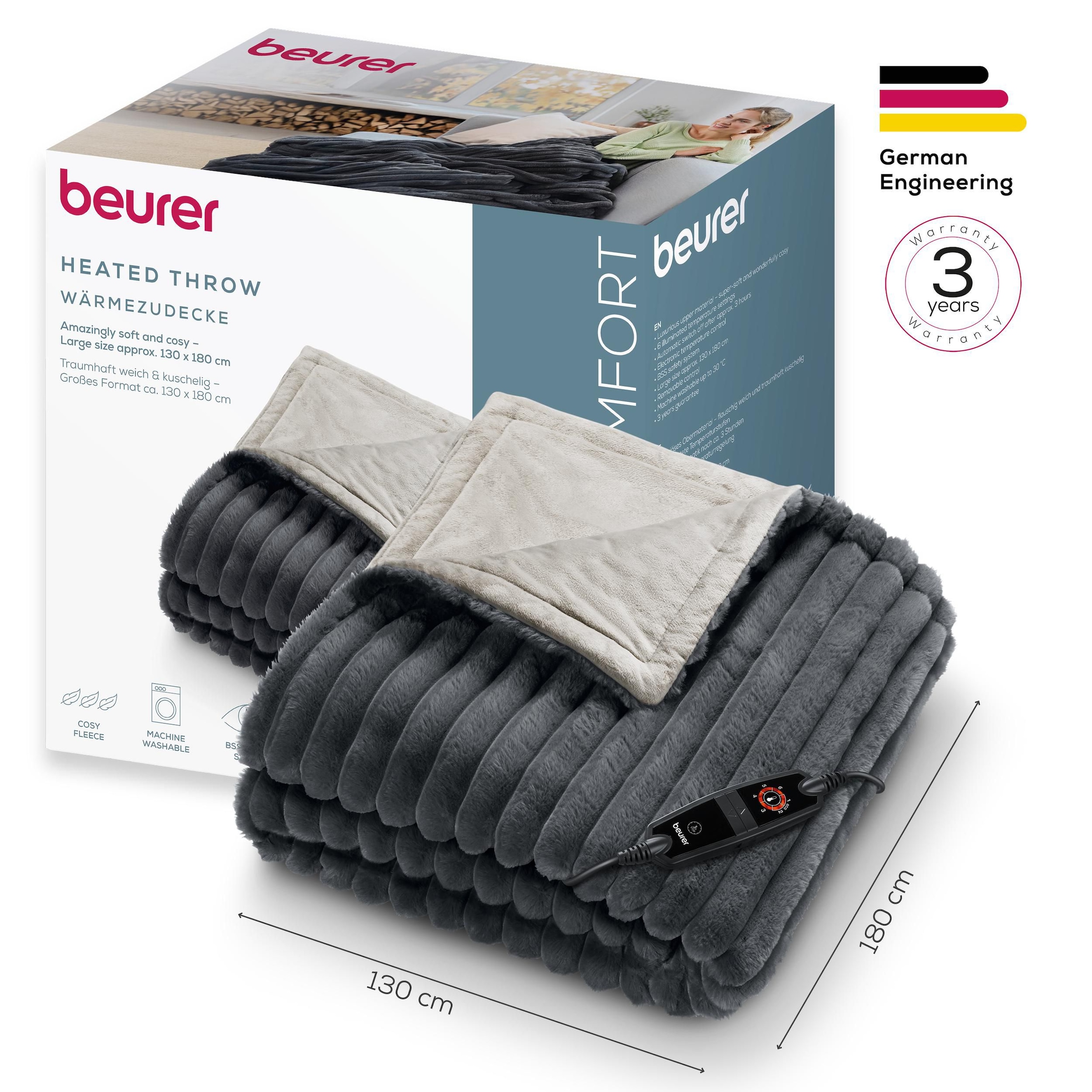 BEURER Heizdecke »HD 82 Stockholm, kuschelig, aus luxuriösem Obermaterial«