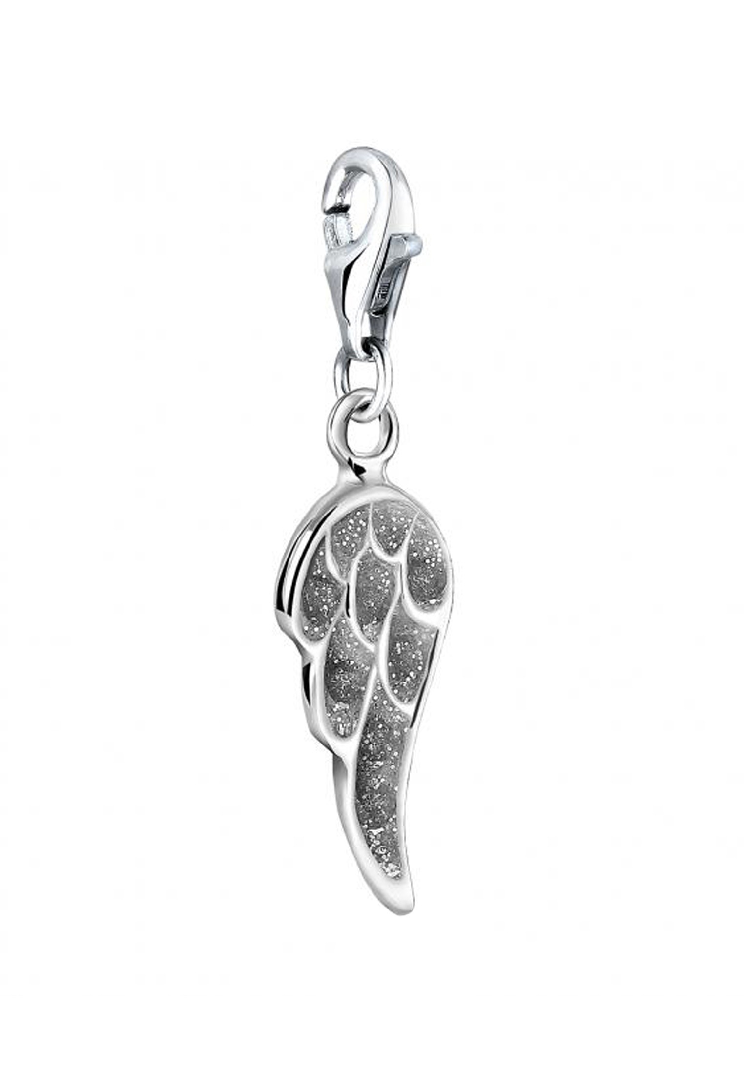 Nenalina Charm-Einhänger »Charm Anhänger Flügel Emaille Glitzer 925 Silber«