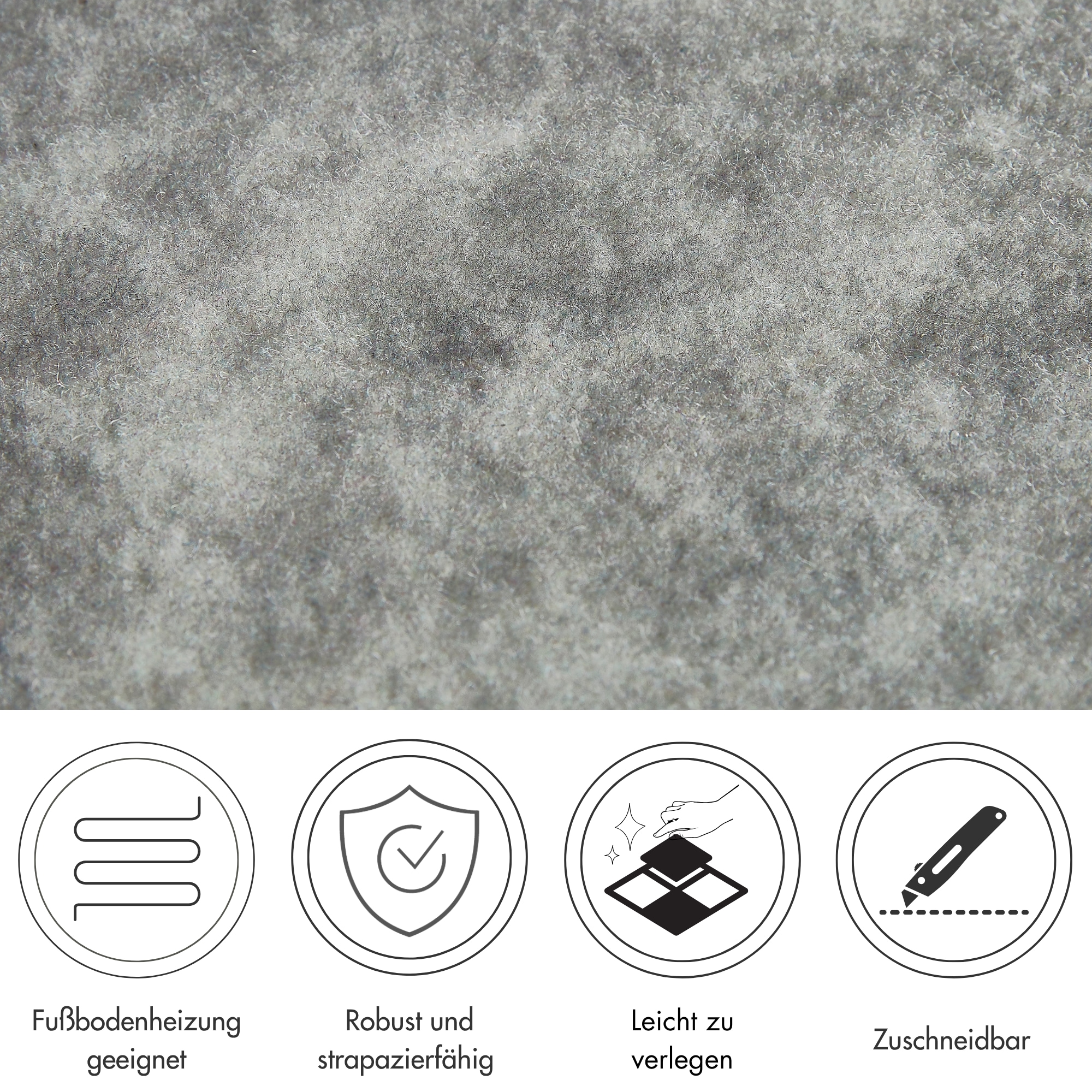 Andiamo Teppichfliese »Colmar Nadelfilz«, quadratisch, 4 mm Höhe, 40x40 cm, selbstklebend, robust & strapazierfähig, 25 Stück (4 qm)