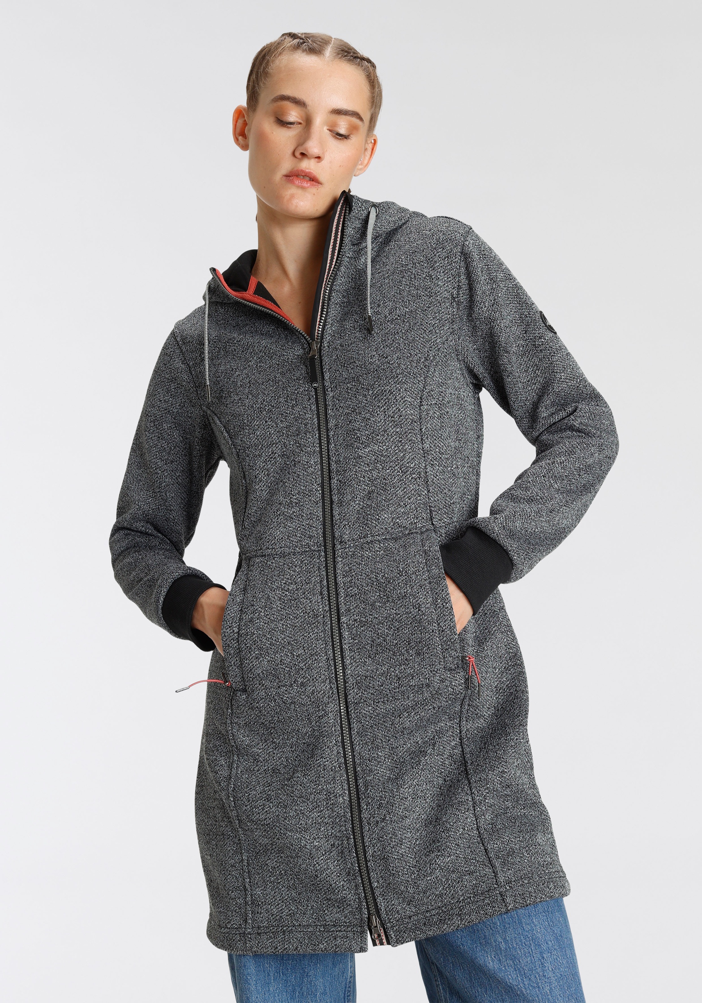 Polarino Wirkmantel, aus kuscheligem Fleece in Strickoptik kaufen