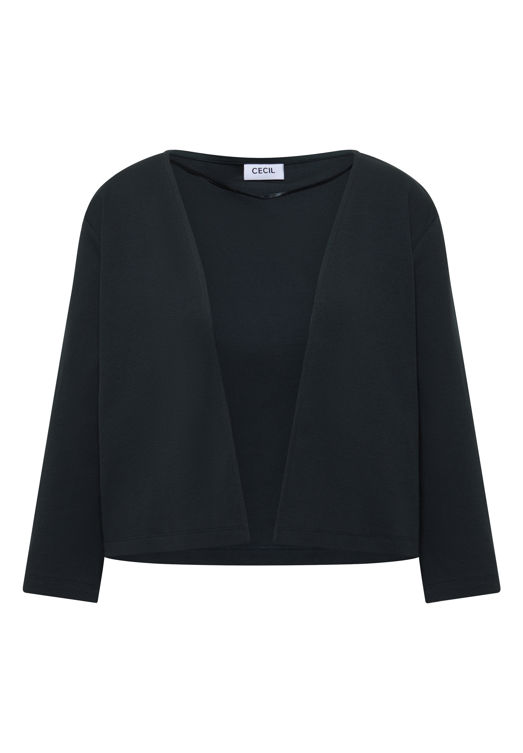 Cecil Bolerojacke ohne Kapuze Offene 3/4-Arm Jacke in Rippstruktur/ Ohne Verschluss