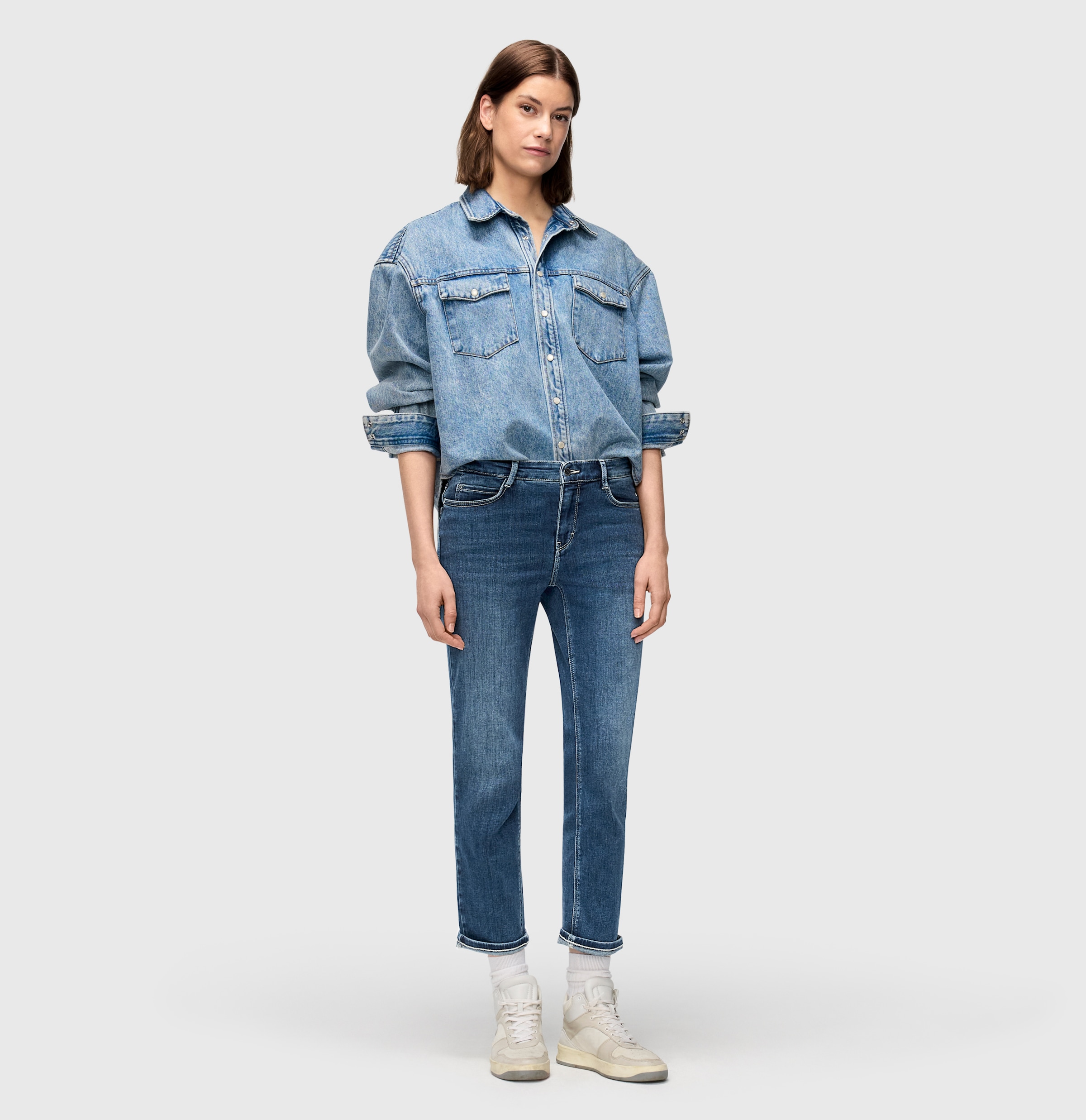 MAC 7/8-Jeans »DREAM cropped auth.« Innovativer Hyperstretch Denim mit figurformendem Shaping-Effekt