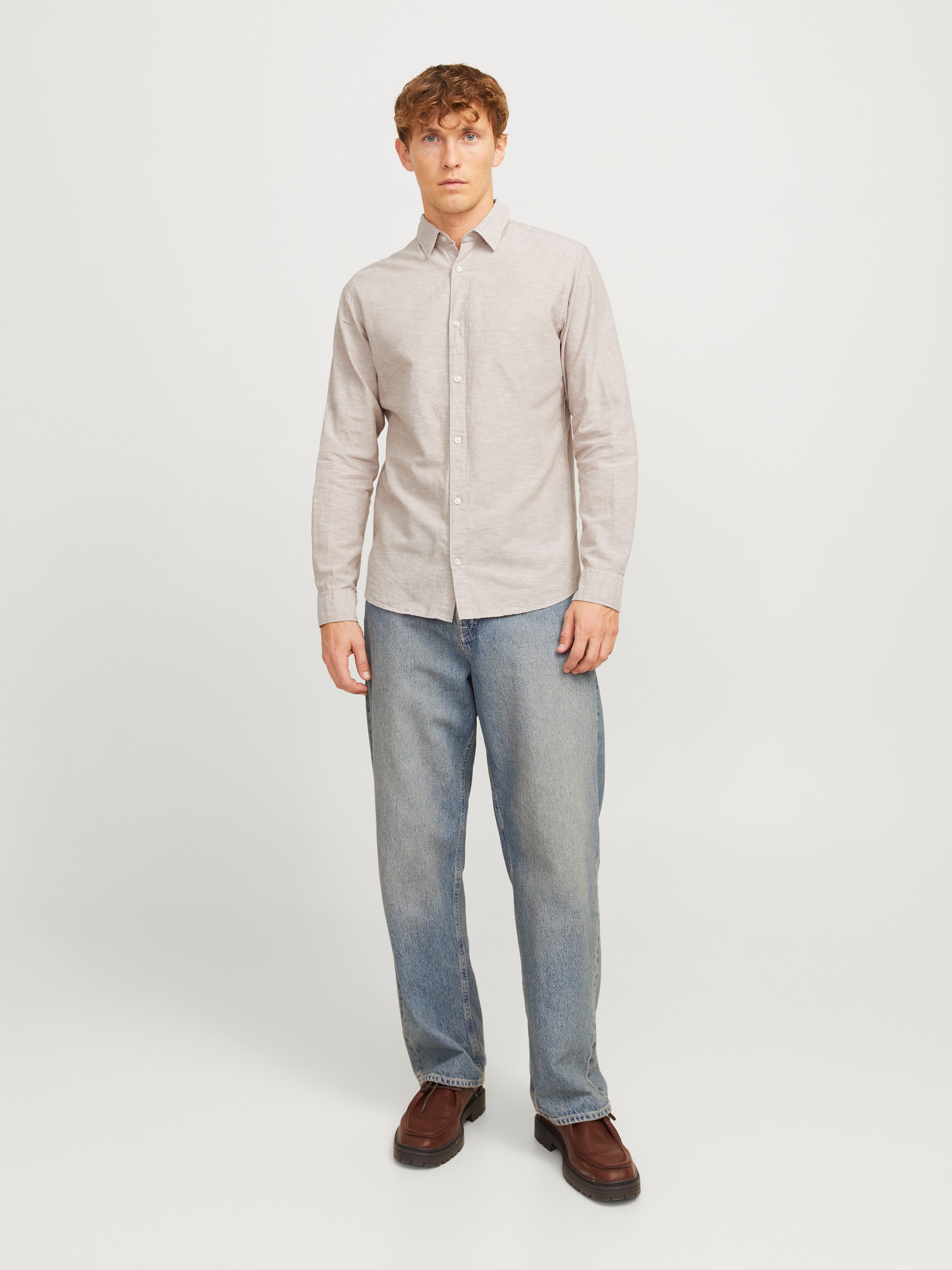 Jack & Jones Langarmhemd »JJEBREEZE SHIRT LS SN«, mit Hemdkragen