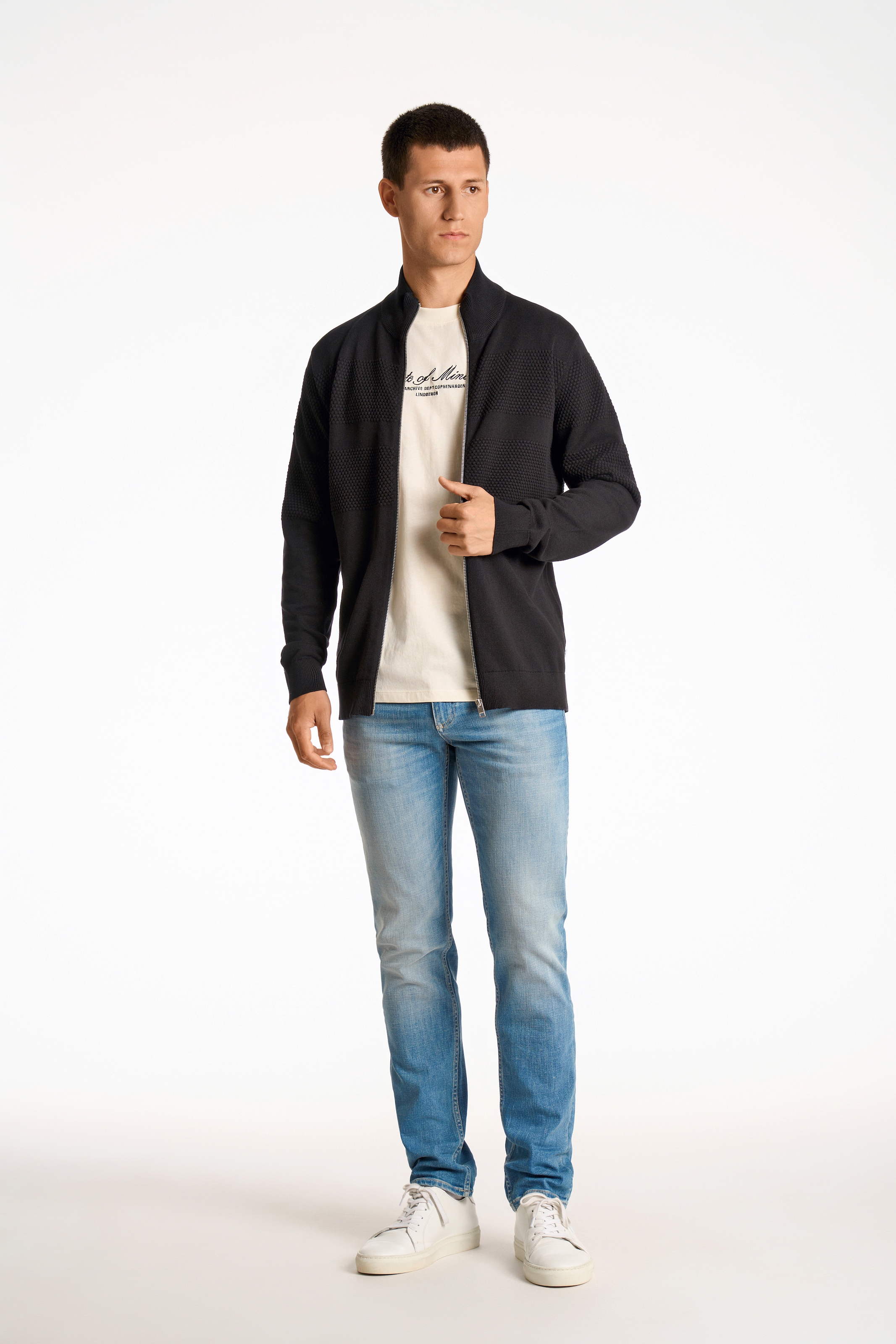 LINDBERGH Strickjacke mit Stehkragen und Reißverschluss