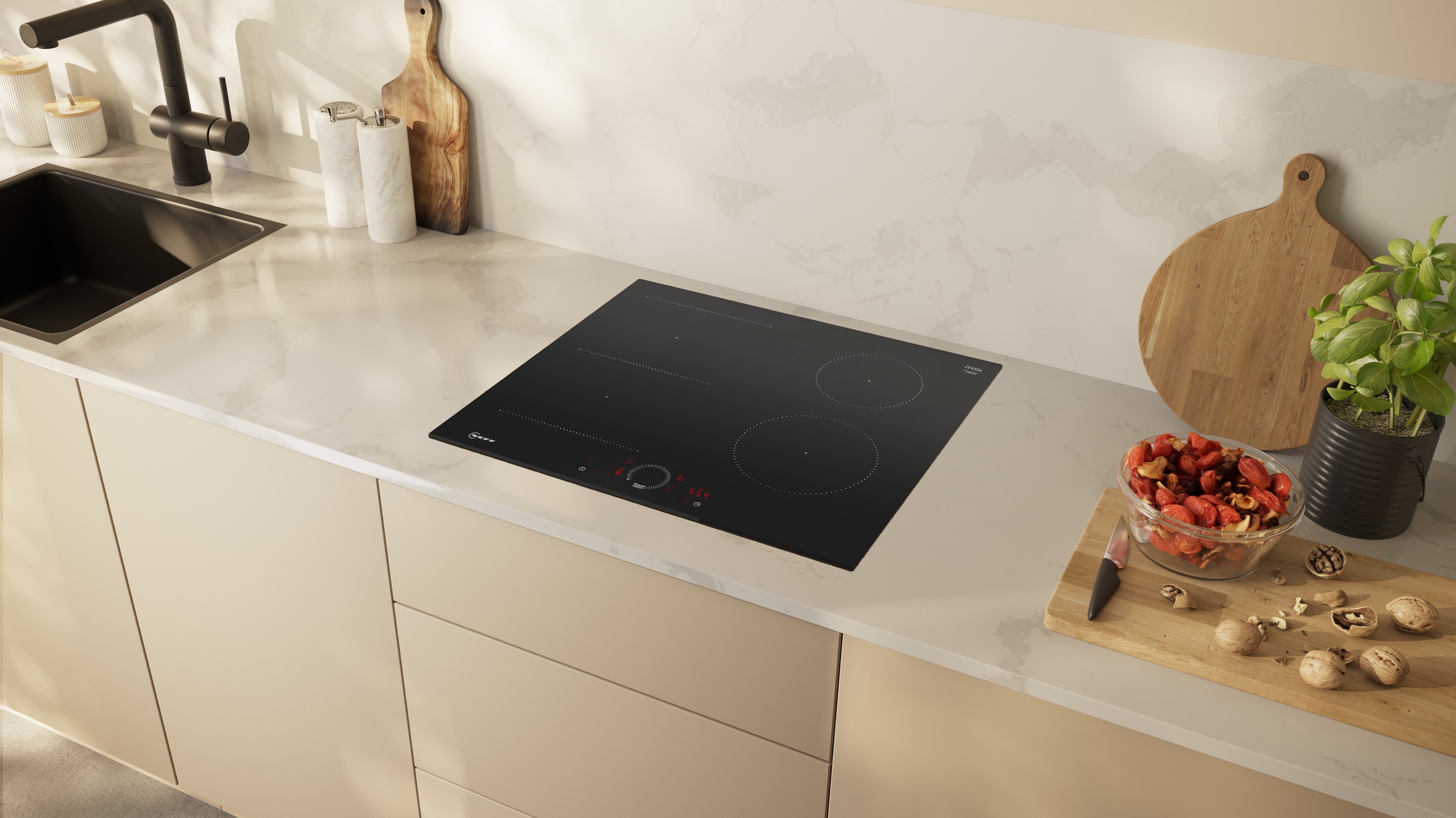 NEFF Induktions-Kochfeld »T56FHS1L0« Twist Touch® Steuerung per Fingerdreh und große Induktionszone