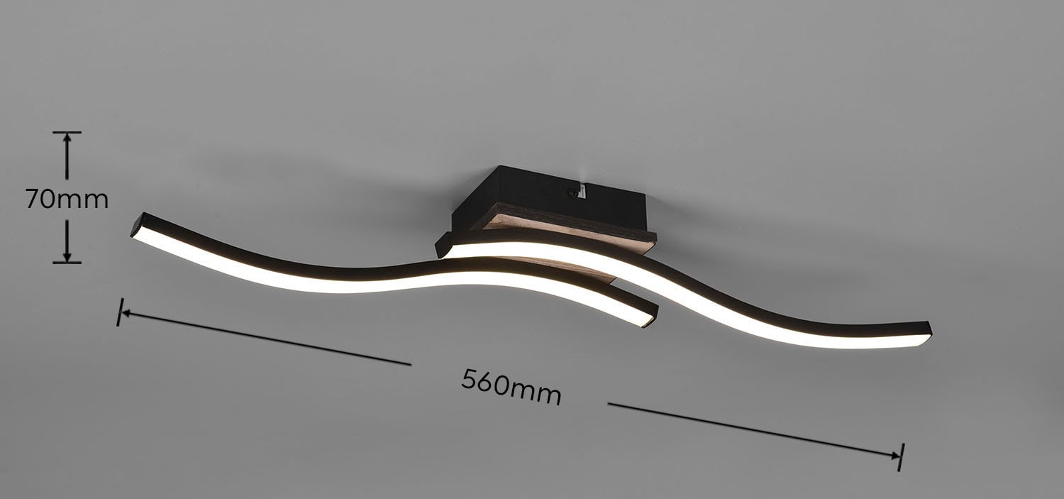 TRIO Leuchten LED Deckenleuchte »Route«, 2 flammig-flammig, moderne Deckenlampe 2-flammig, LEDs mit 2x 500 Lumen