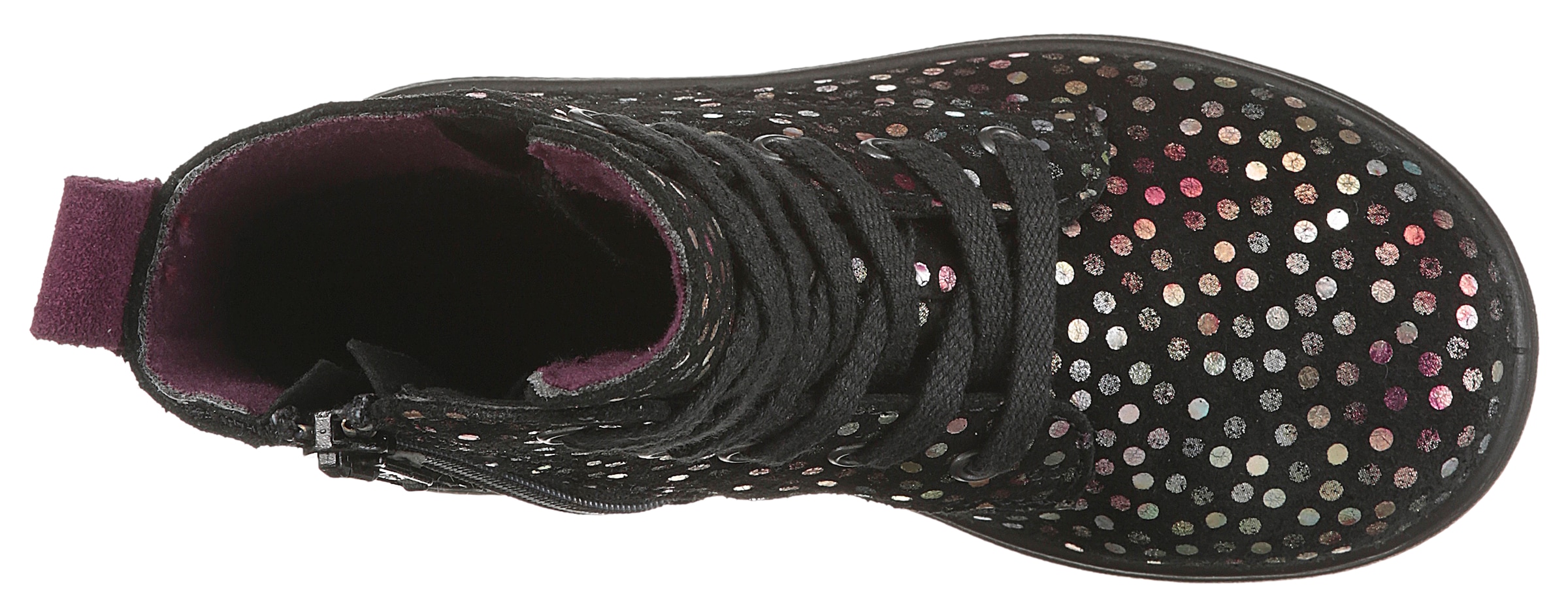 Ricosta Schnürboots »Anni WMS: normal«  Glitzerschuh mit TEX-Ausstattung, Größenschablone zum Download