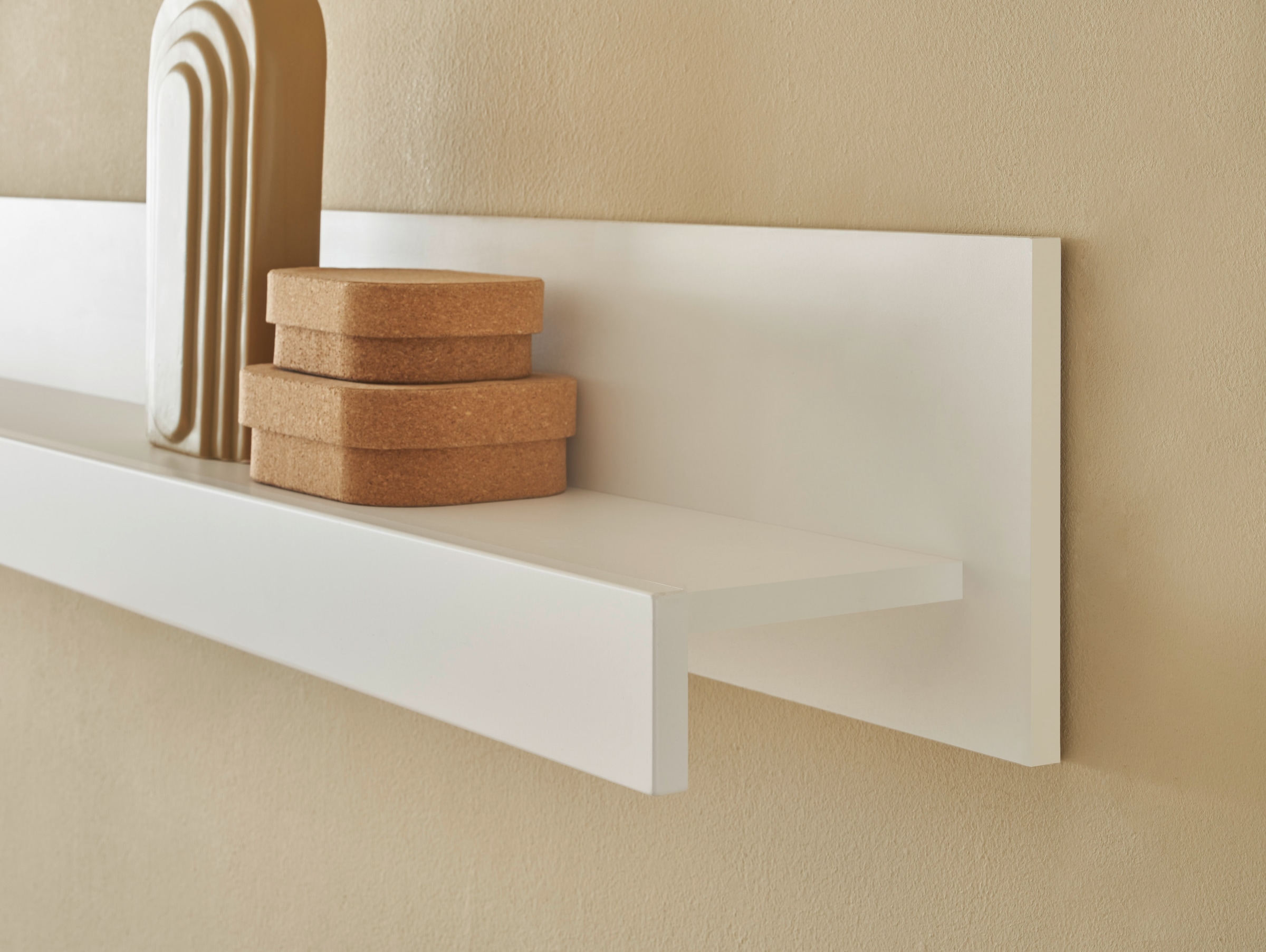 INOSIGN Wohnwand »Anbauwand in Weiß Matt, Wohnzimmer-Set mit austauschbarer Blende«, (Set, 2 St.), enhält Lowboard, Wandboard, zeitloses Design, 217 cm breit